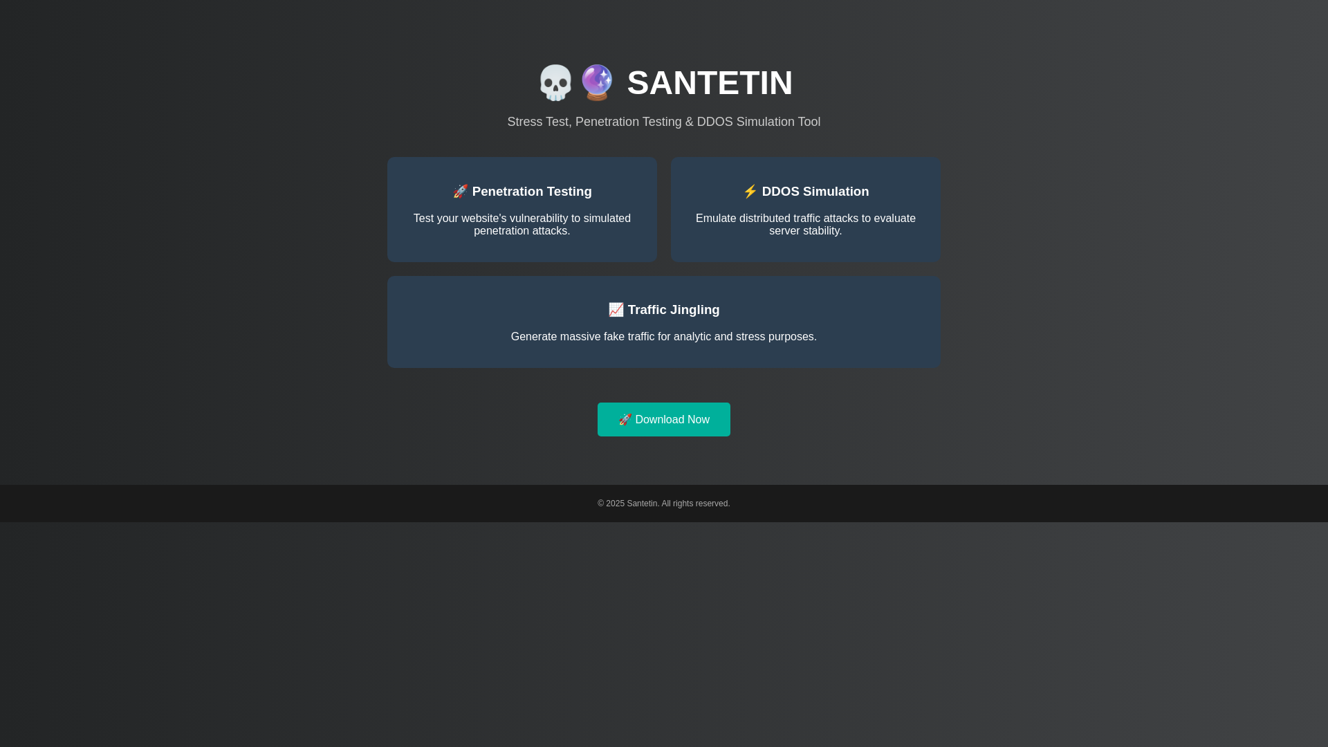 website screenshot of https://santetin.pages.dev/