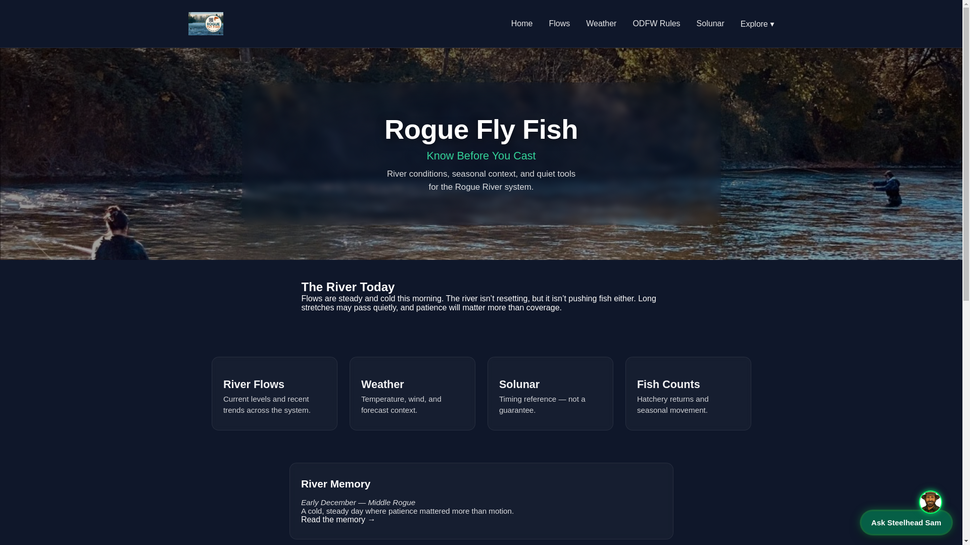 website screenshot of https://rogueflyfish.com/