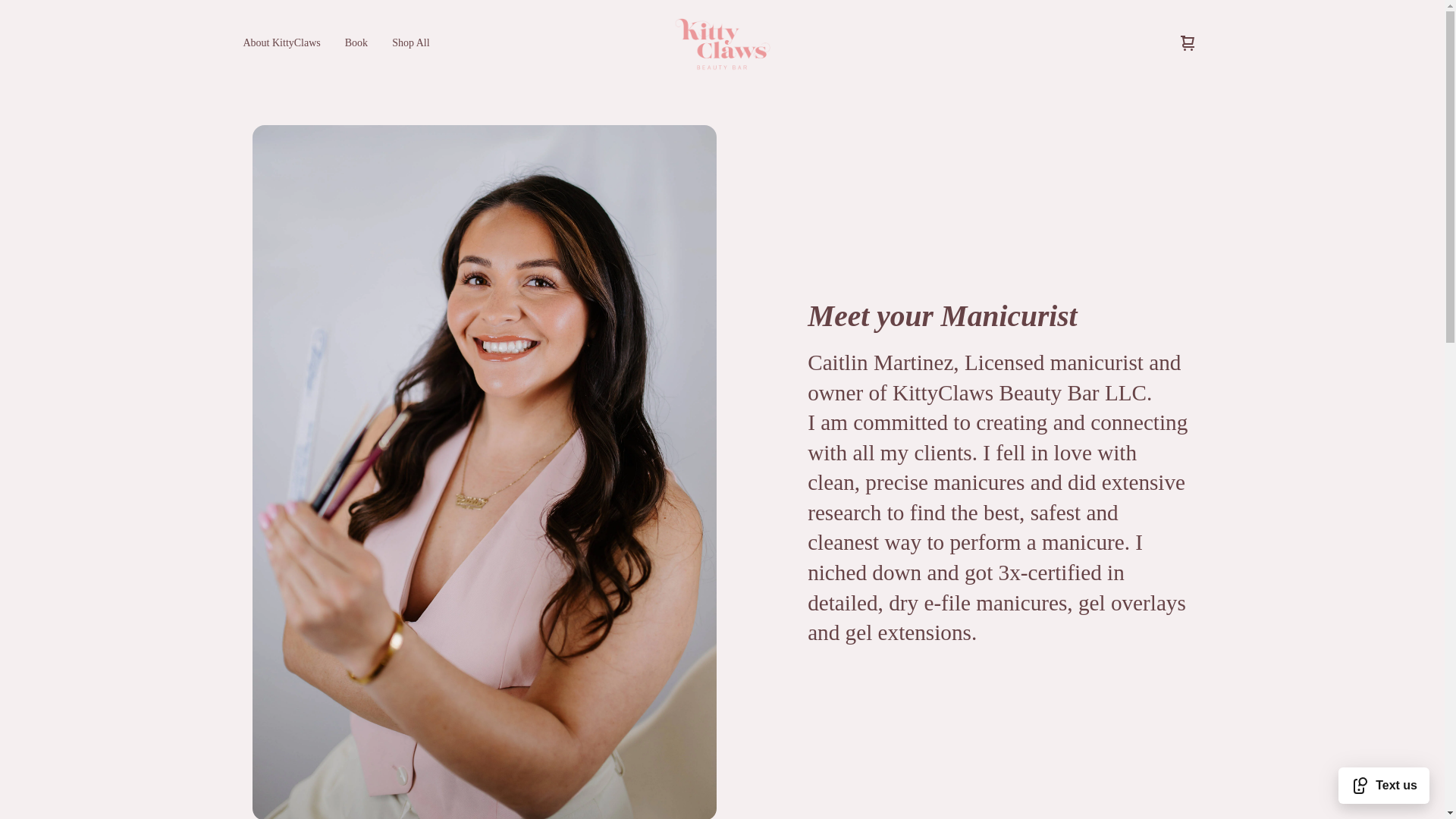 website screenshot of https://kittyclawsbeautybar.com/