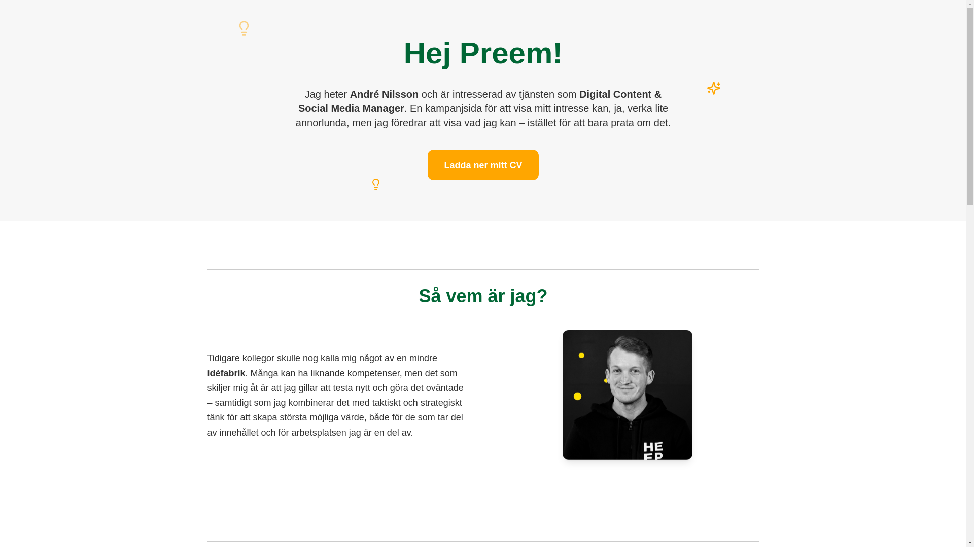 website screenshot of https://hejpreem.se/