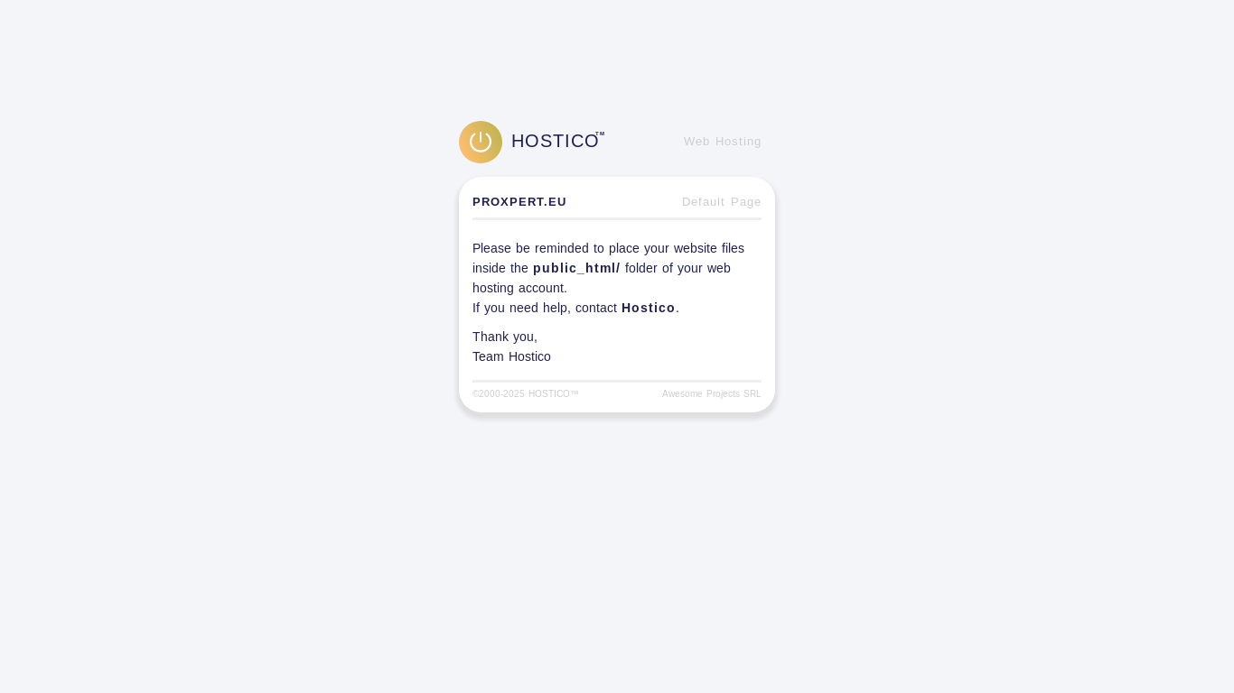 website screenshot of https://proxpert.eu/
