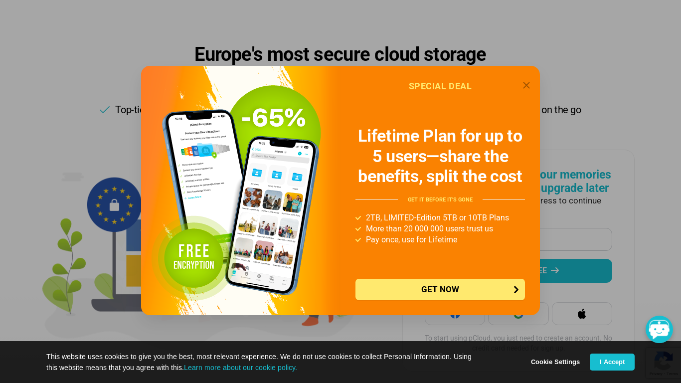 website screenshot of http://pcloud.email/
