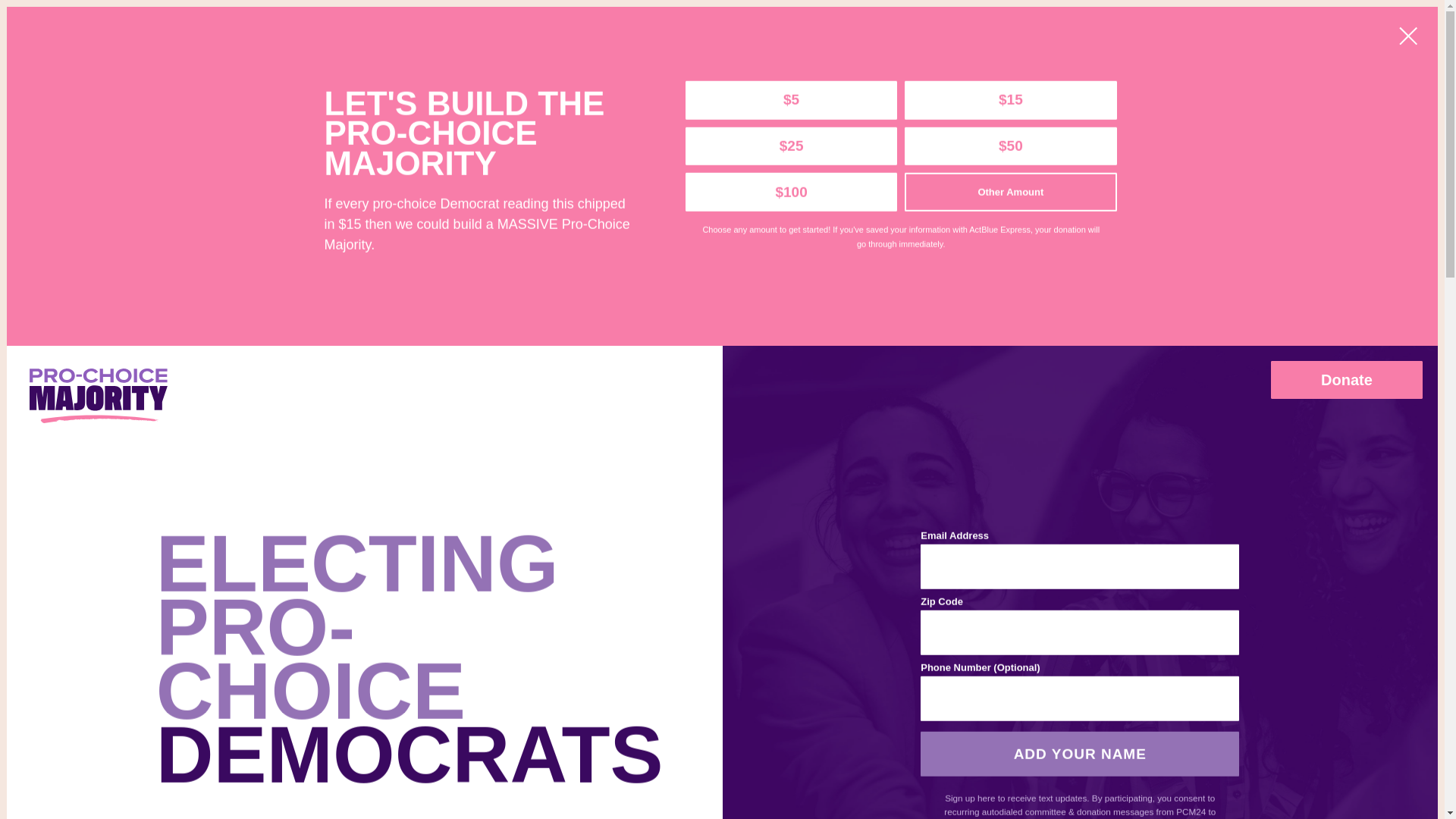 website screenshot of https://prochoicemaj.com/