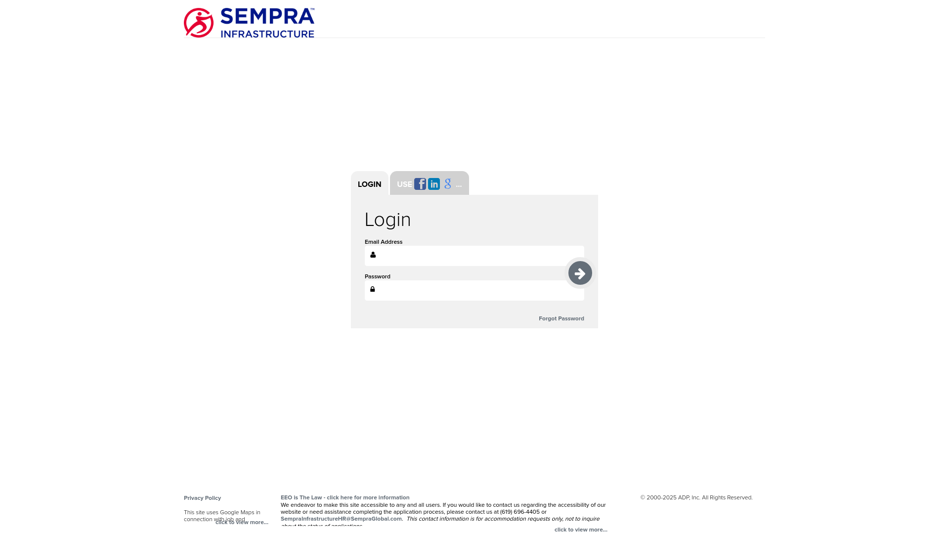website screenshot of https://recruiting.adp.com/srccar/public/nghome.guid?ncsp=semprainfcareers&r=5001150639000&cx=continue_application&_reqID=5001150639000&__tx_annotation=false&myJobsToken=AQICAHjbeJX6AsPF3JkKBFXa9PICJgo38oRwJbrU0hcfh8rBagEOE0s9qoaP37Gm06MM0qSpAAAA2TCB1gYJKoZIhvcNAQcGoIHIMIHFAgEAMIG%2FBgkqhkiG9w0BBwEwHgYJYIZIAWUDBAEuMBEEDPFjnHvBgrGnC2kx1QIBEICBkYh+JHglFlgSATfp1biXhjKzpfk+iKpN8kOnxhoBHmPYE4TuqpHrcqZYtCEtGjJfAdpxuhZqAYkw%2FXCzZZe+vzduVc5Ro2jOud5NzLgBkls0YWiKWXiBRRI+FnYbsE7uj5D0hEtdrQbr86dYGot1BM1XB2tWjrRr1qUWnly5WhFyJSJYOsS9Mv0UxVBrhXNQelg%3D&c=2168707&d=SempraLNGMidstream&sc=5025175969906&appUI=true&myjobs=true&encodedData=v02wg6l0U3iKbUprTxbF13_Eob4ah7p0RxbMKhwGEWqA5g%253D