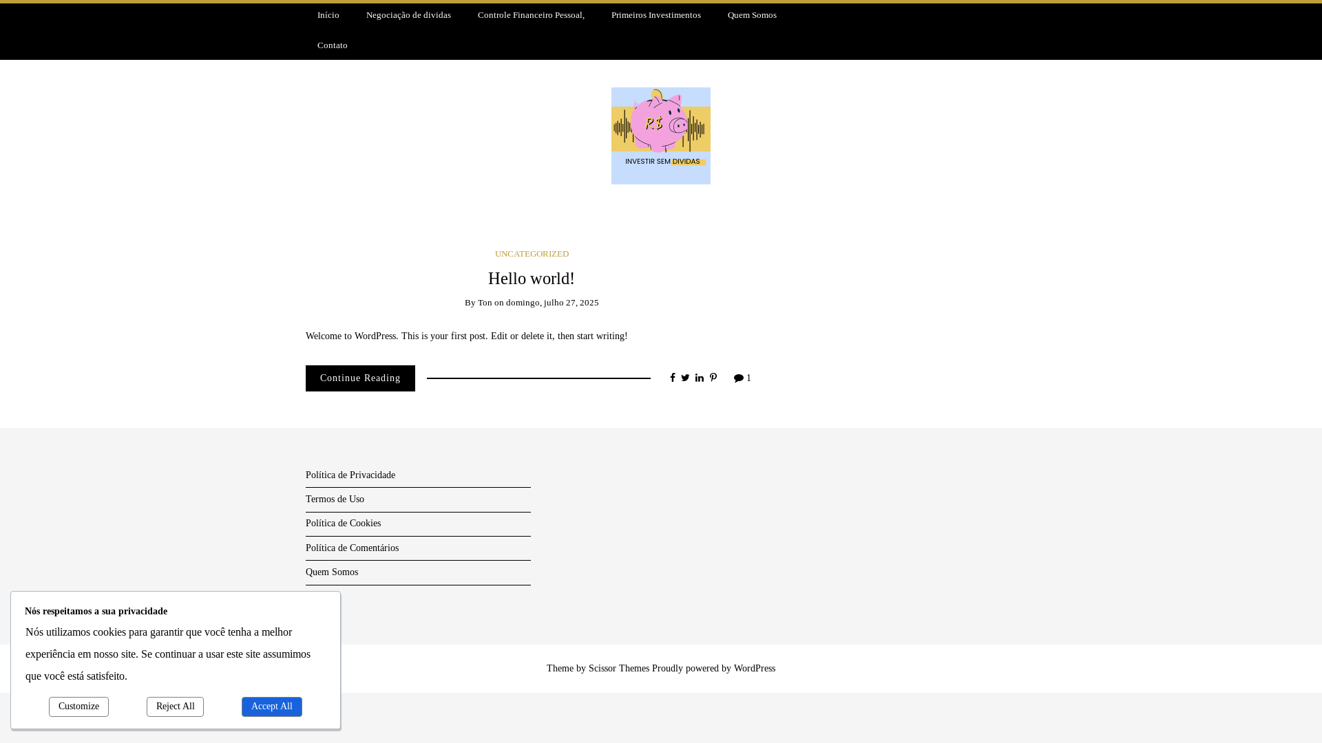 website screenshot of https://investirsemdividas.com/