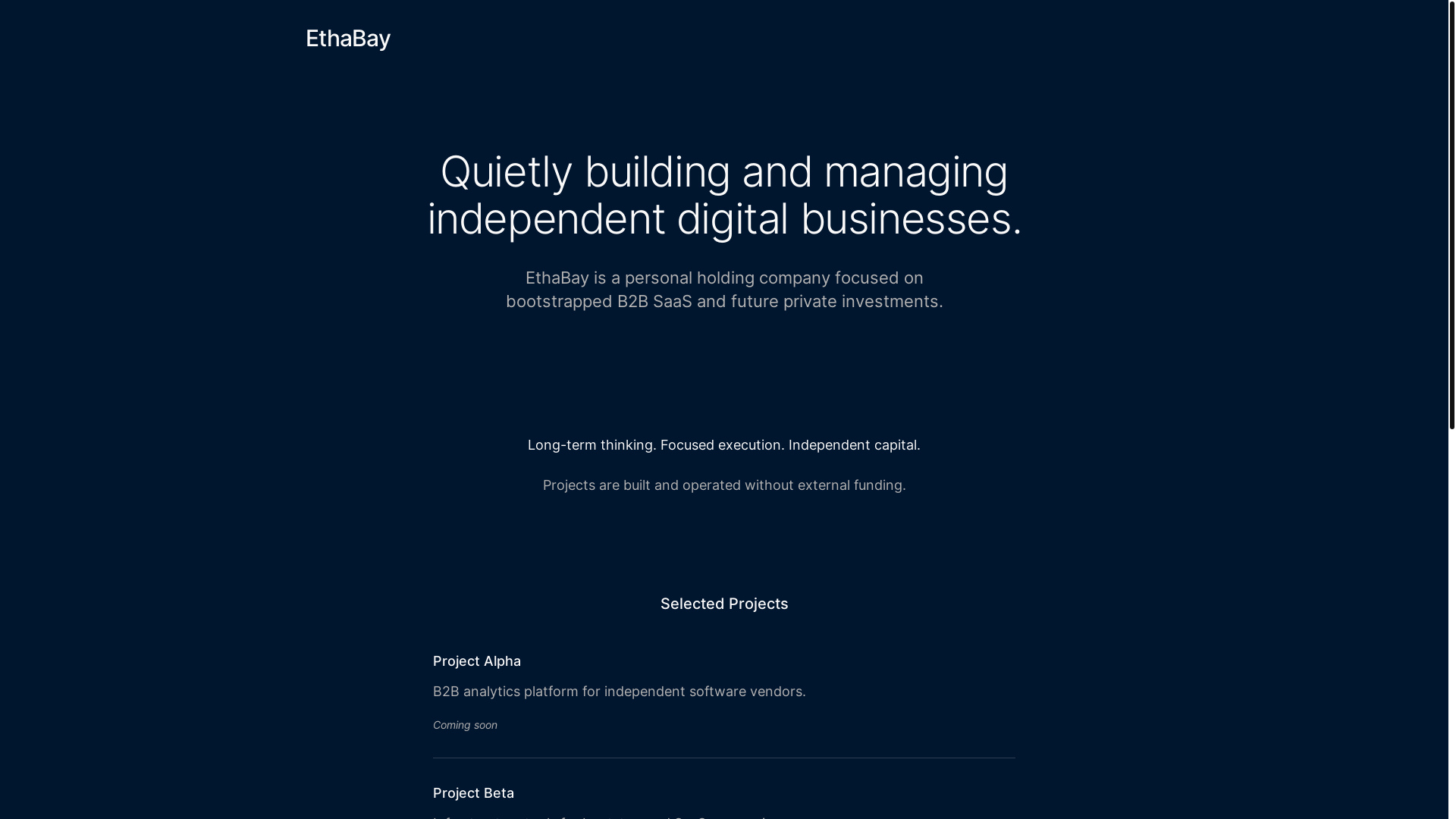 website screenshot of https://ethabay.com/