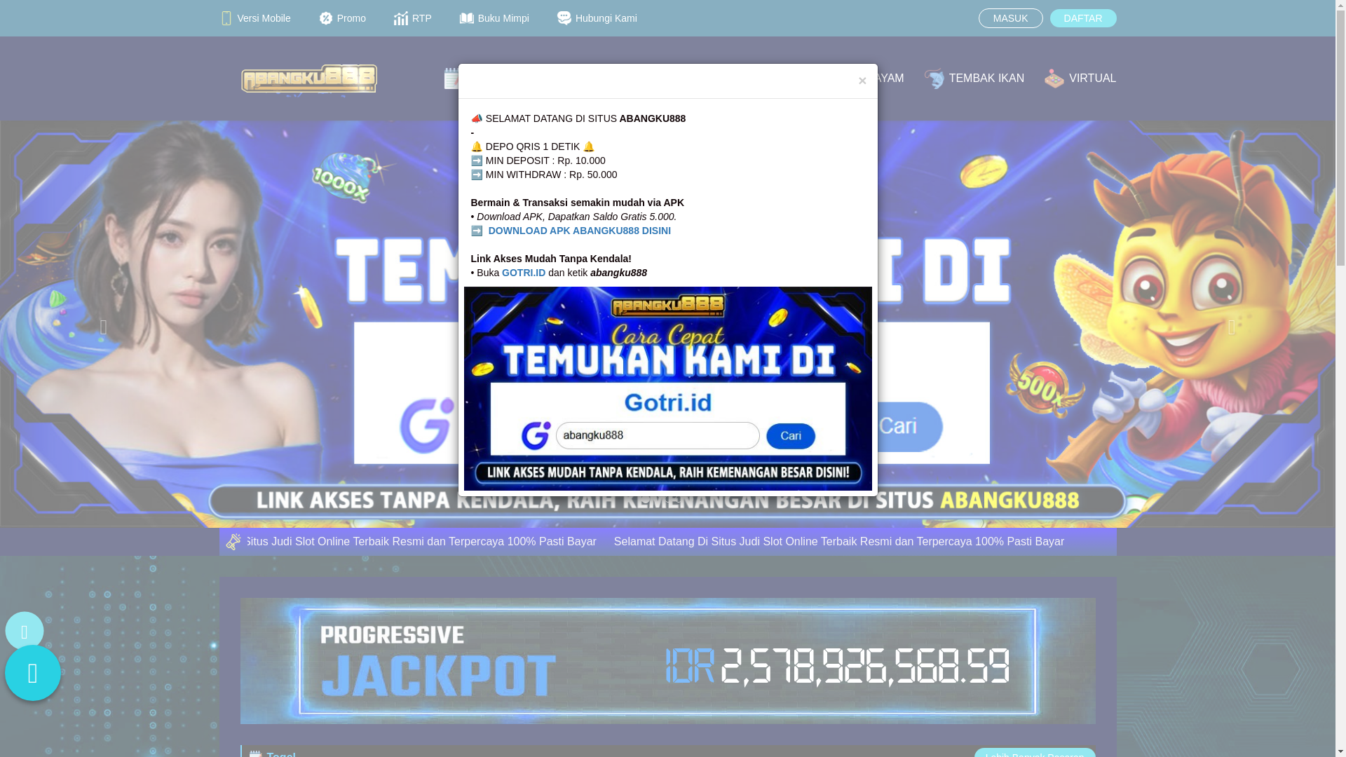 website screenshot of https://abangku888.app/