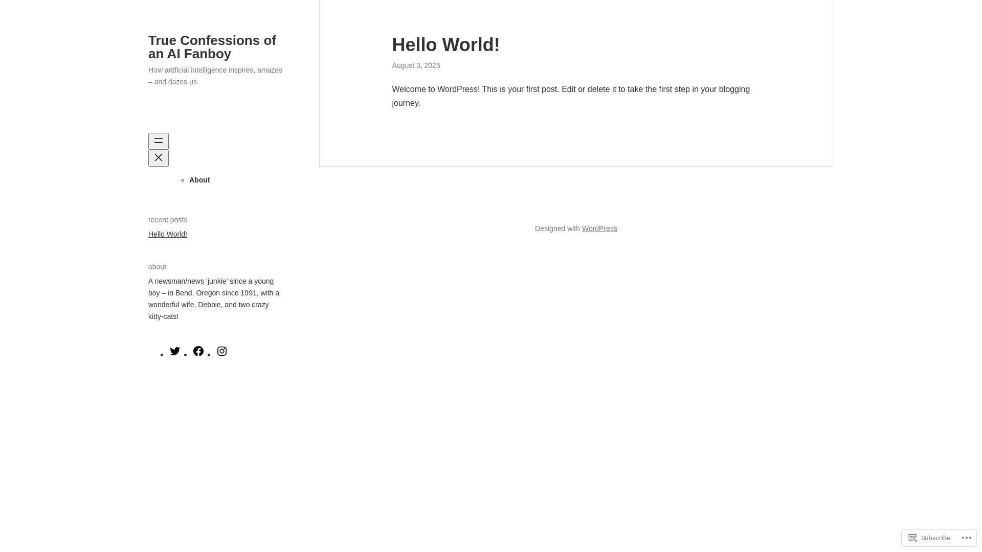 website screenshot of https://aifanboyconfessions.blog/