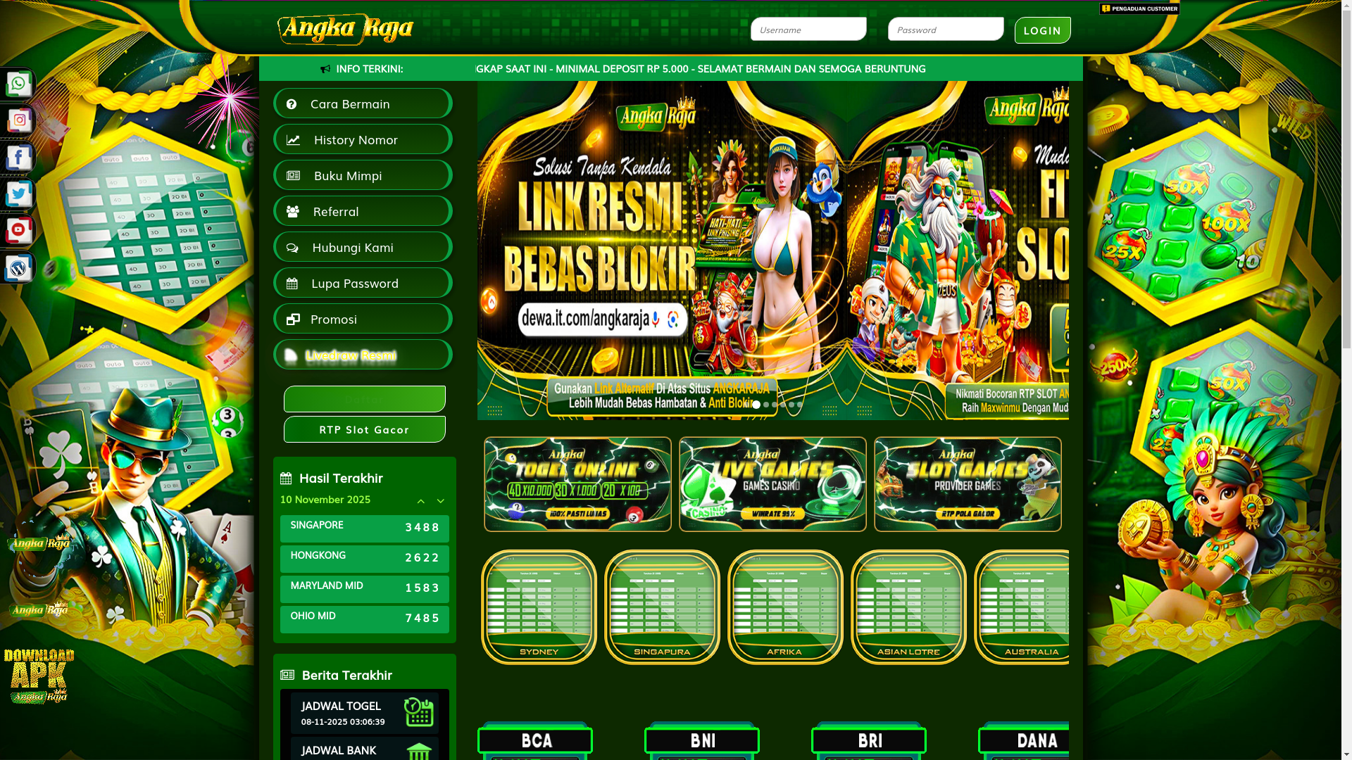 website screenshot of https://angkaraja-fit.live/