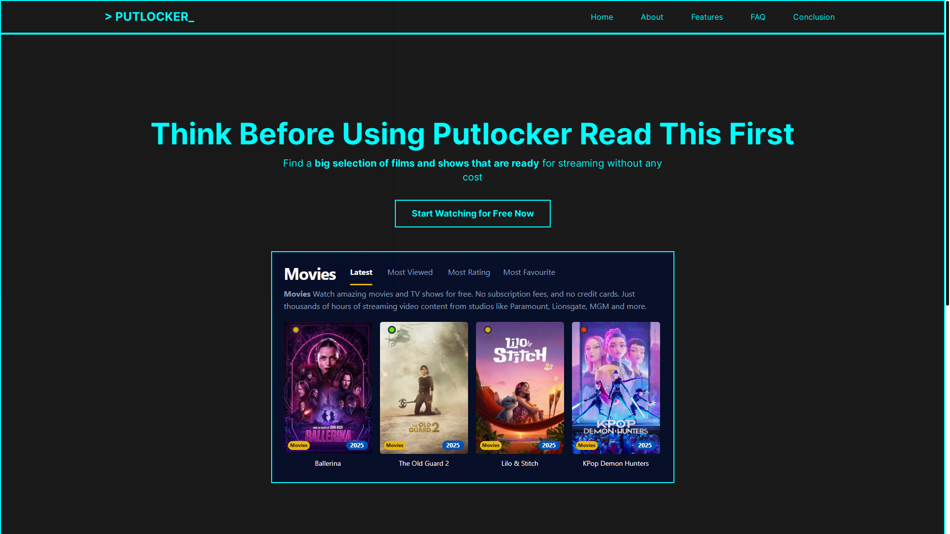website screenshot of https://putlocker-8wr5.pages.dev/