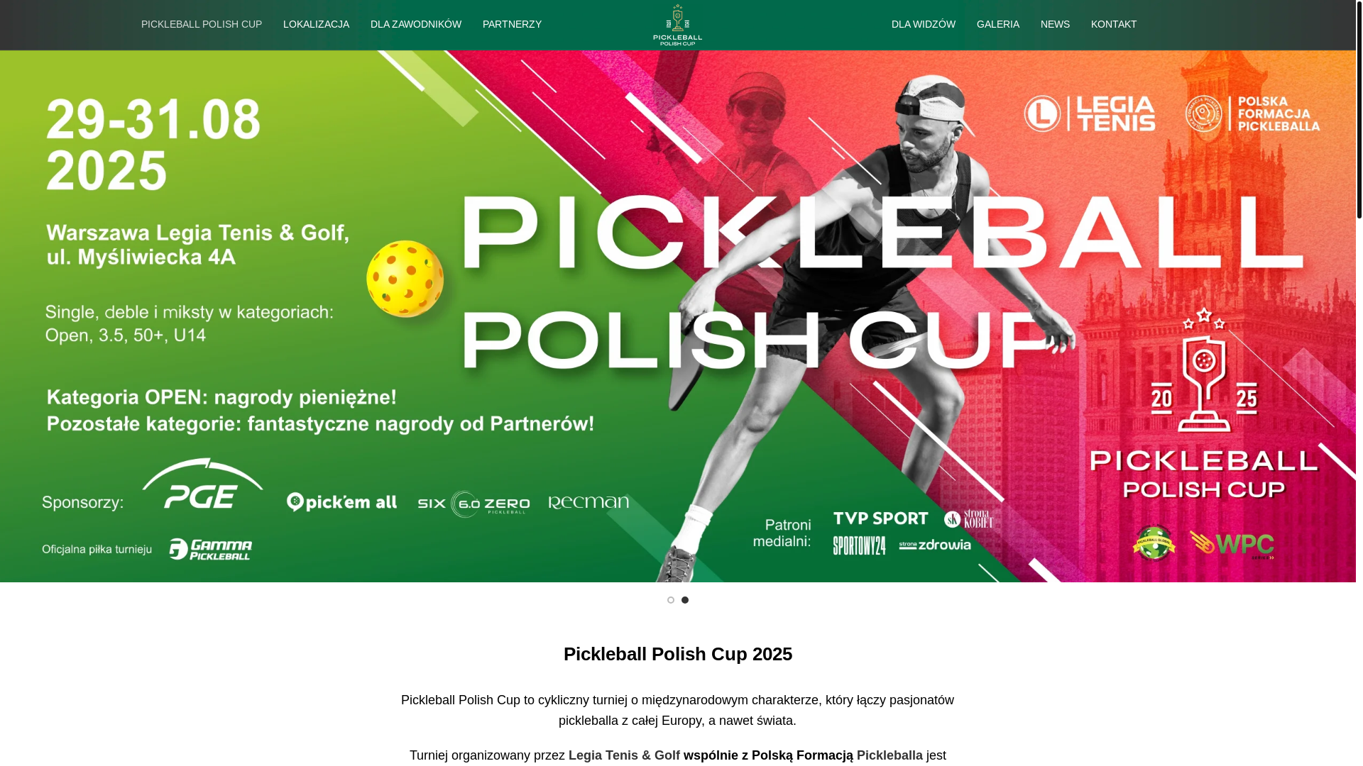 website screenshot of https://pickleballpolishcup.com.pl/