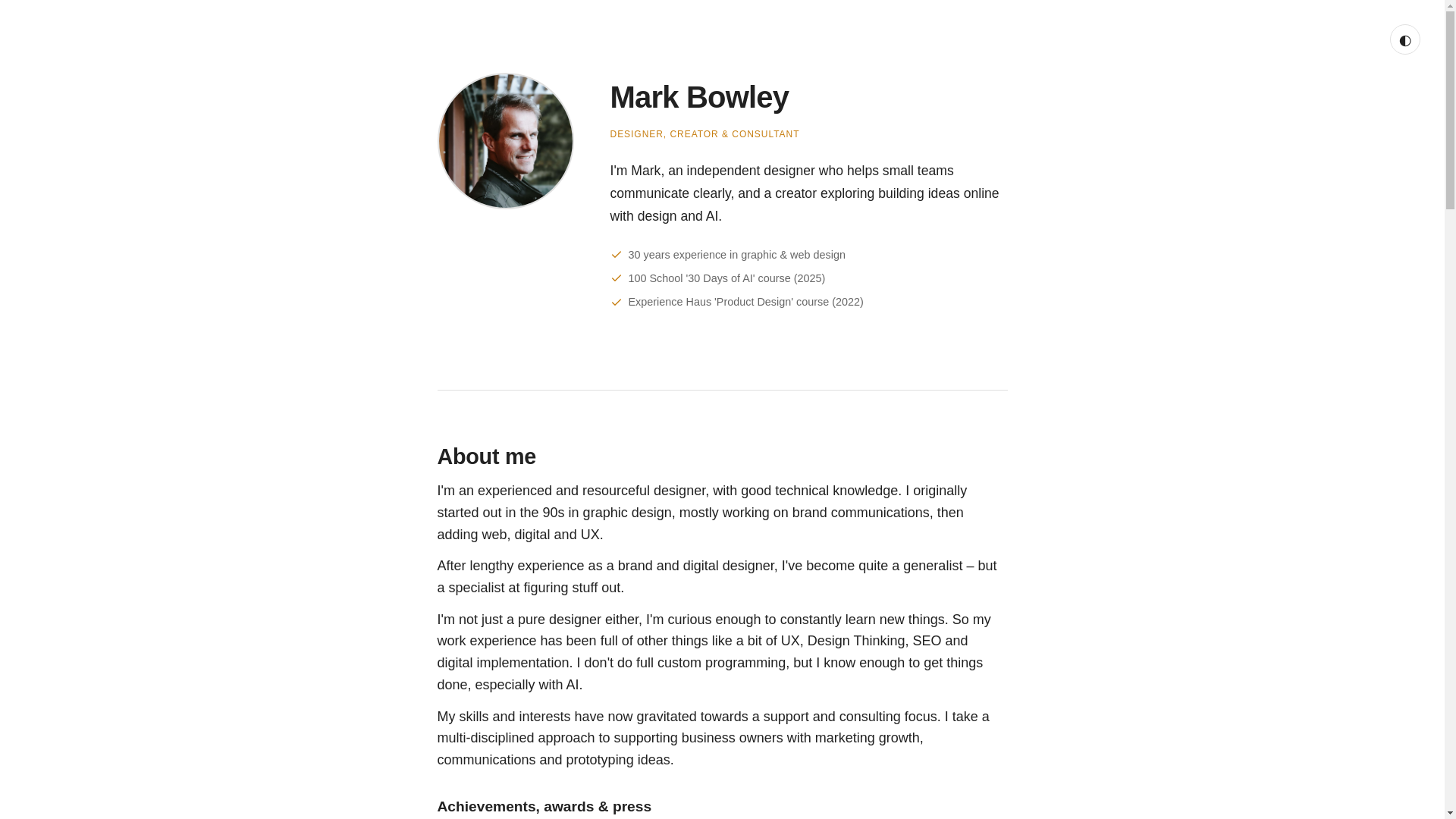 website screenshot of https://markbowley.pages.dev/