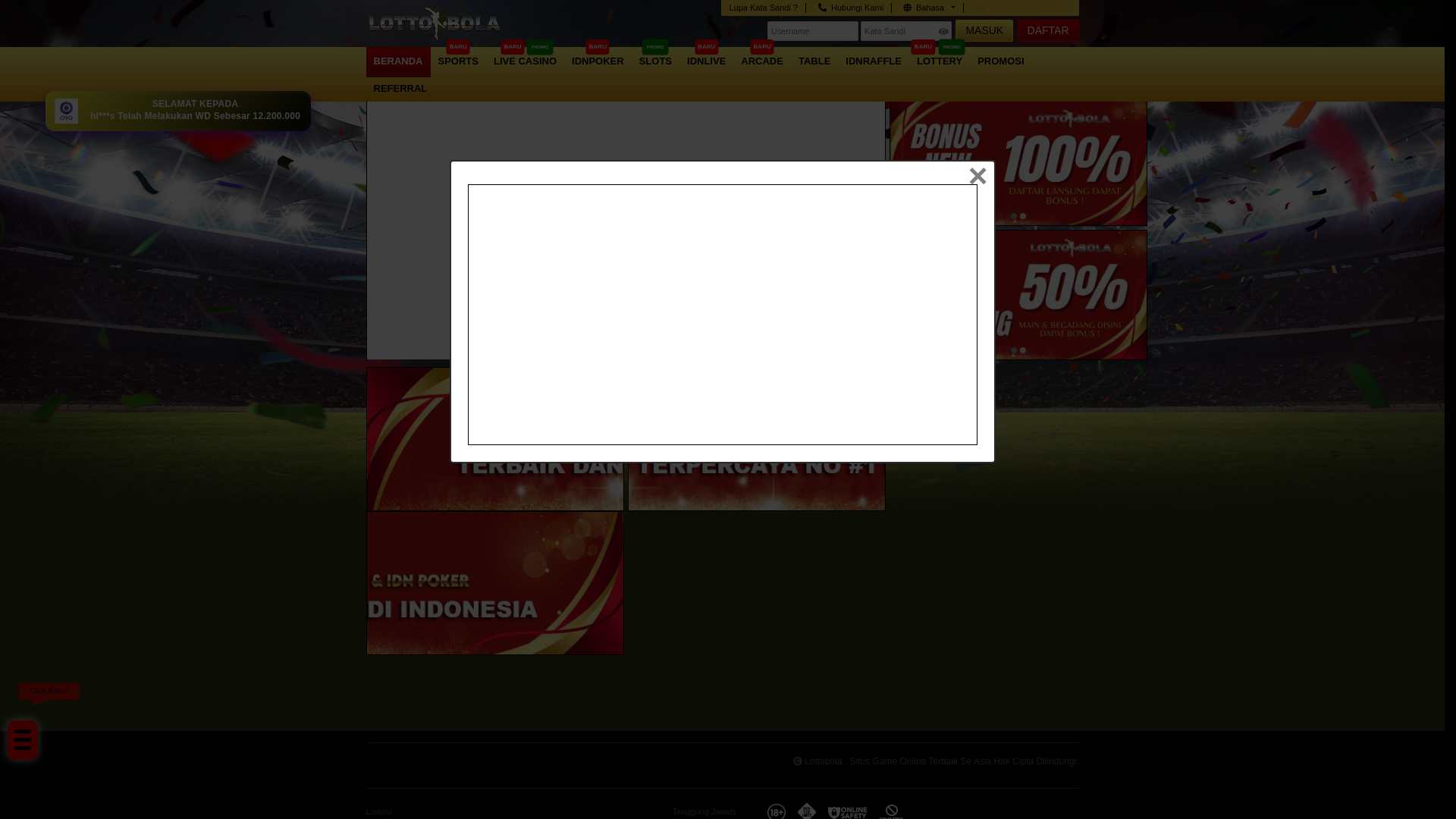 website screenshot of https://lottobolaaa.lol/