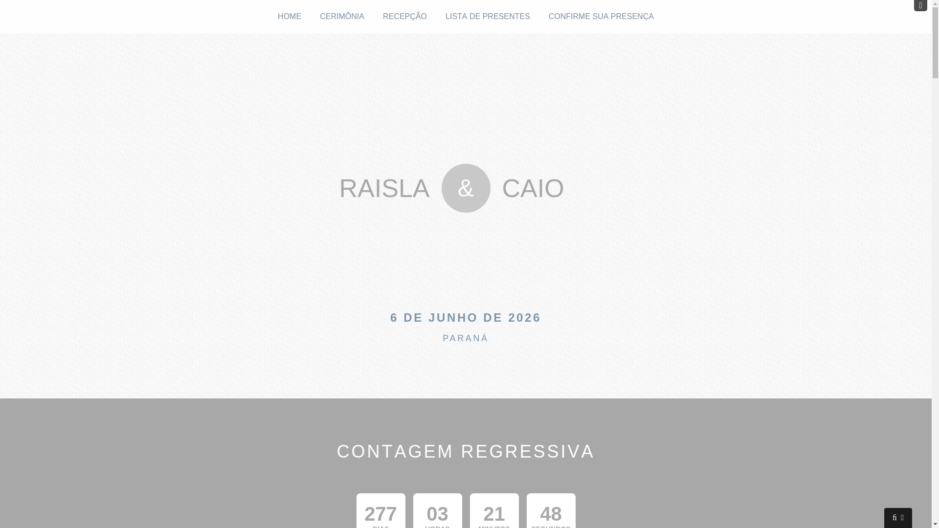 website screenshot of https://raislaecaio.com.br/