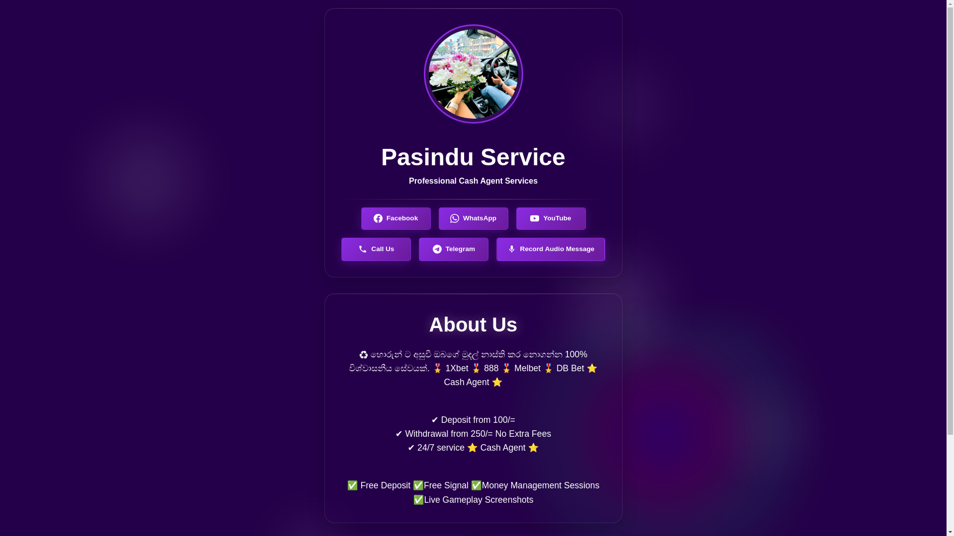 website screenshot of https://pasinduservice.com/