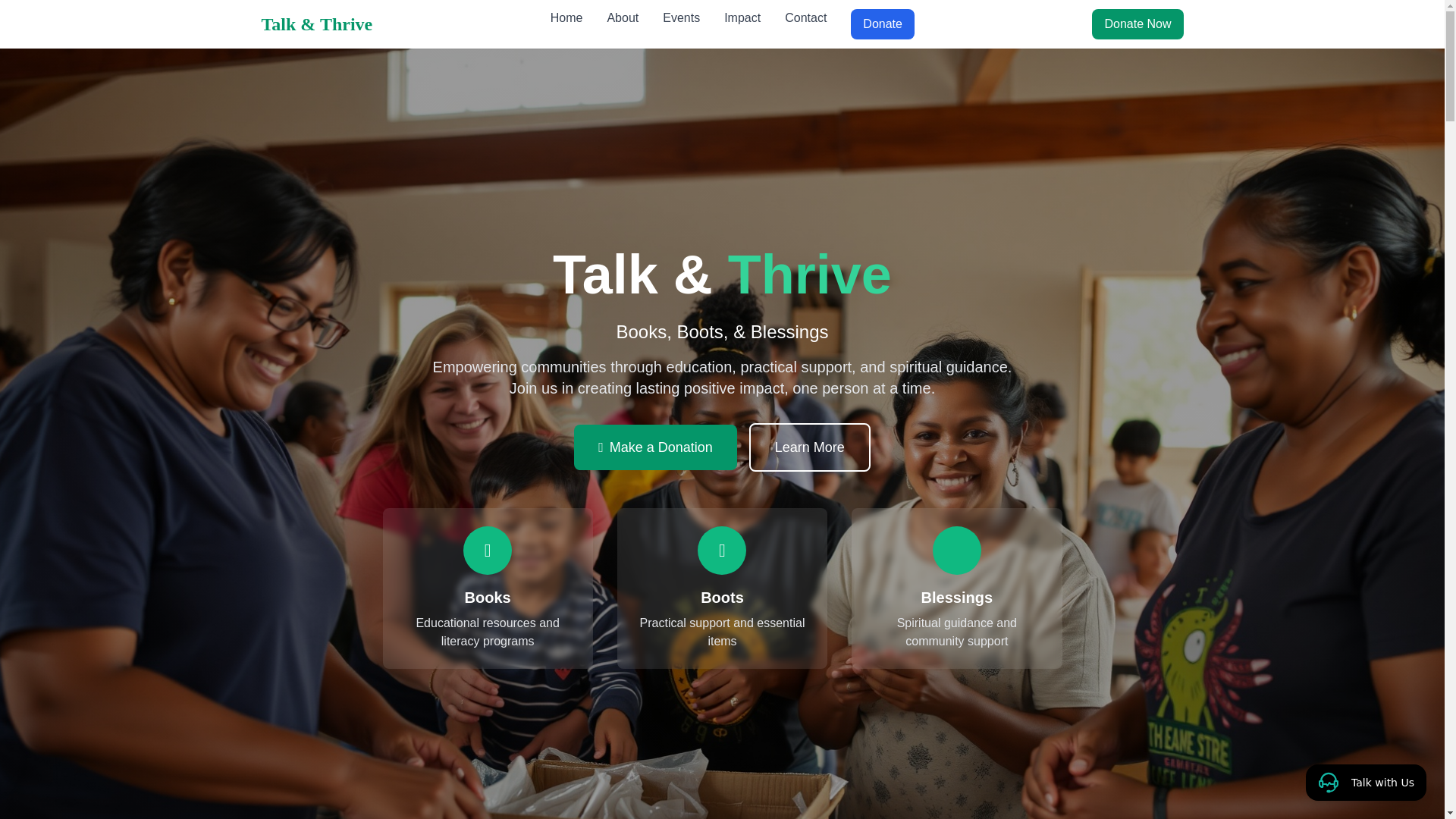 website screenshot of https://talk-thrive.com/
