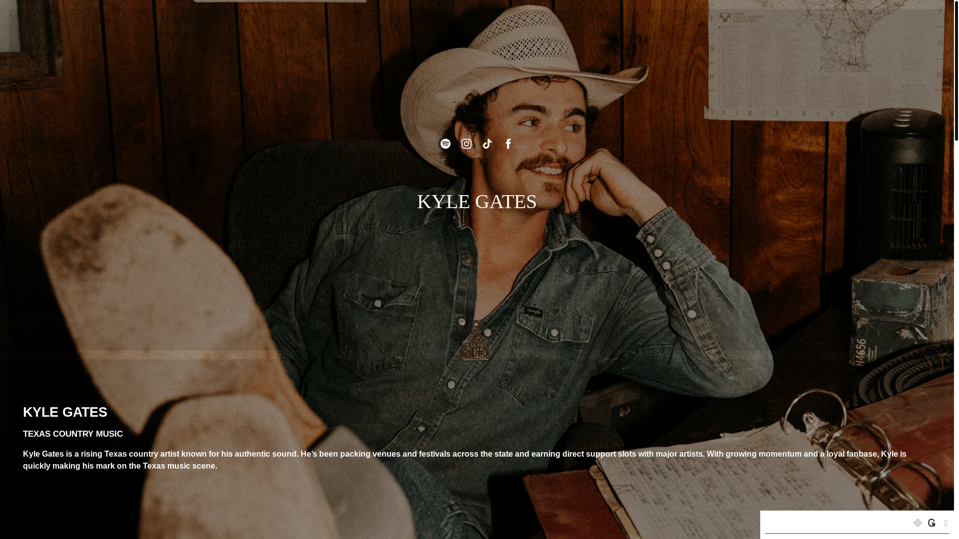 website screenshot of https://kylegatesmusic.com/
