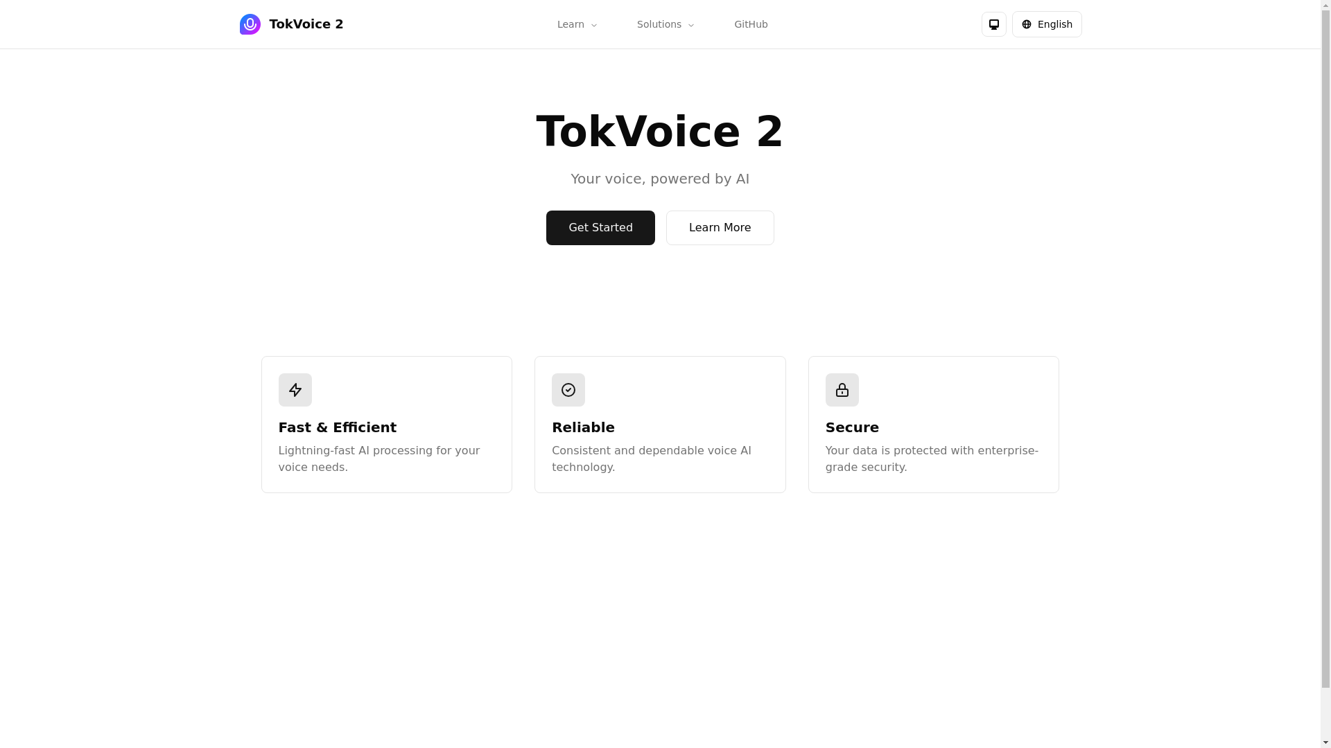 website screenshot of https://tokvoice-2.pages.dev/