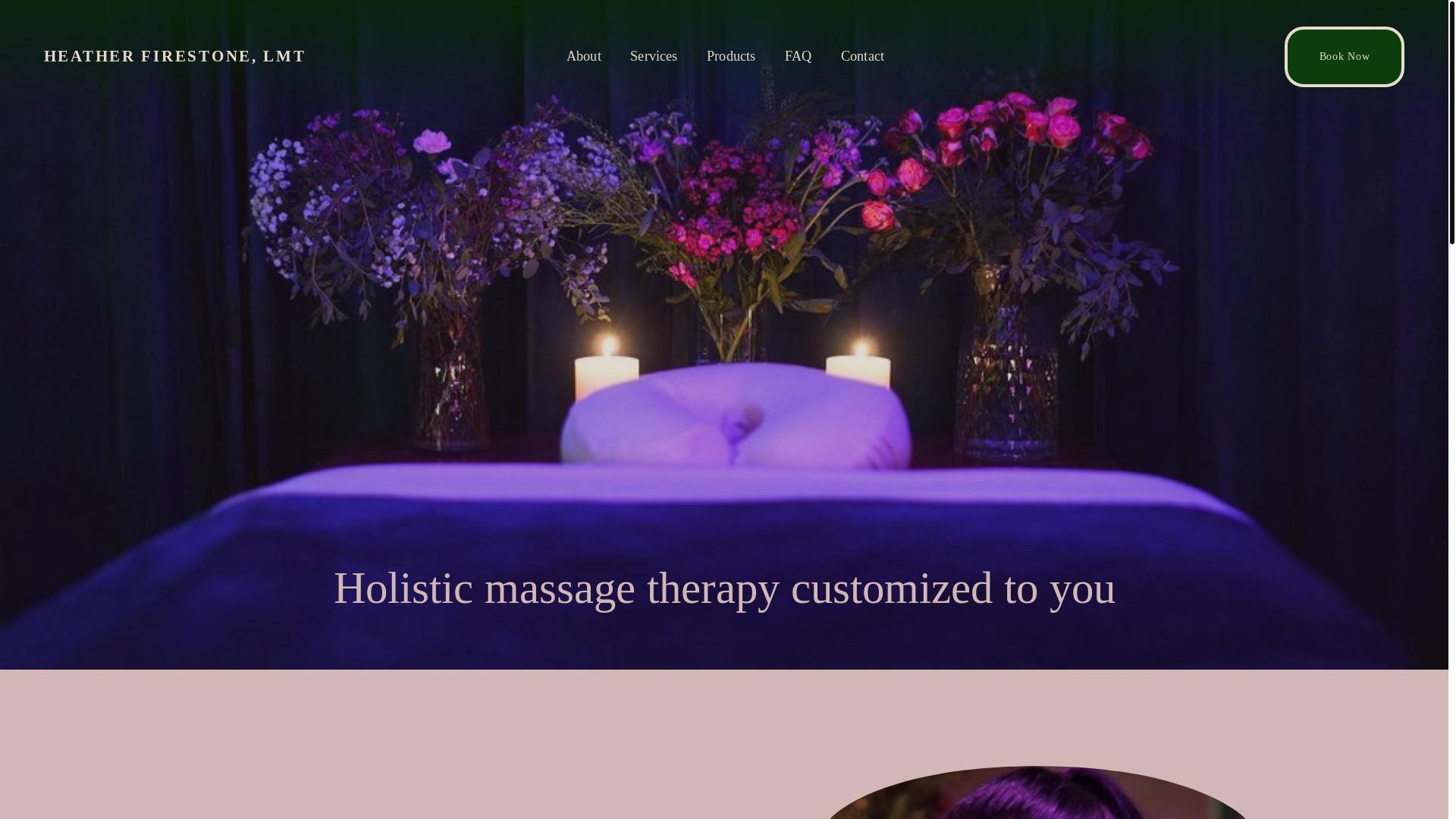 website screenshot of https://firestonemassage.com/
