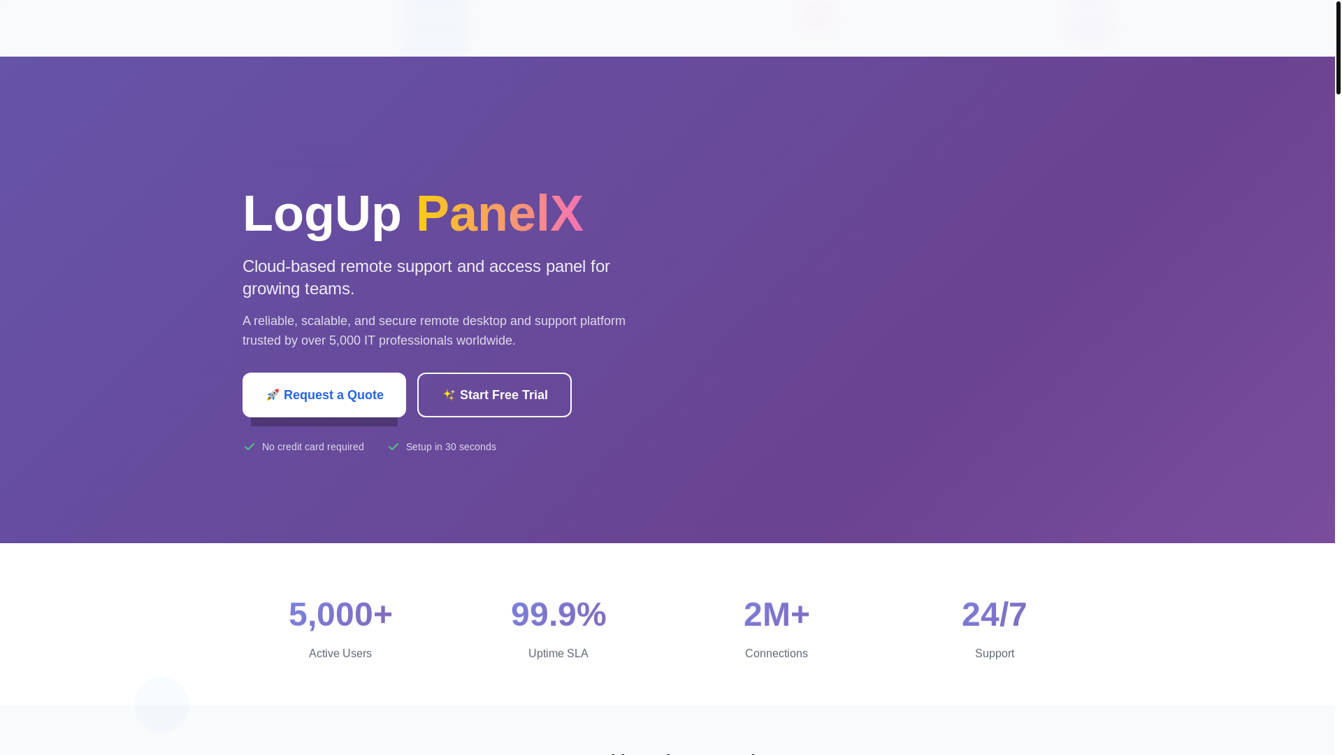website screenshot of https://logupanel.com/