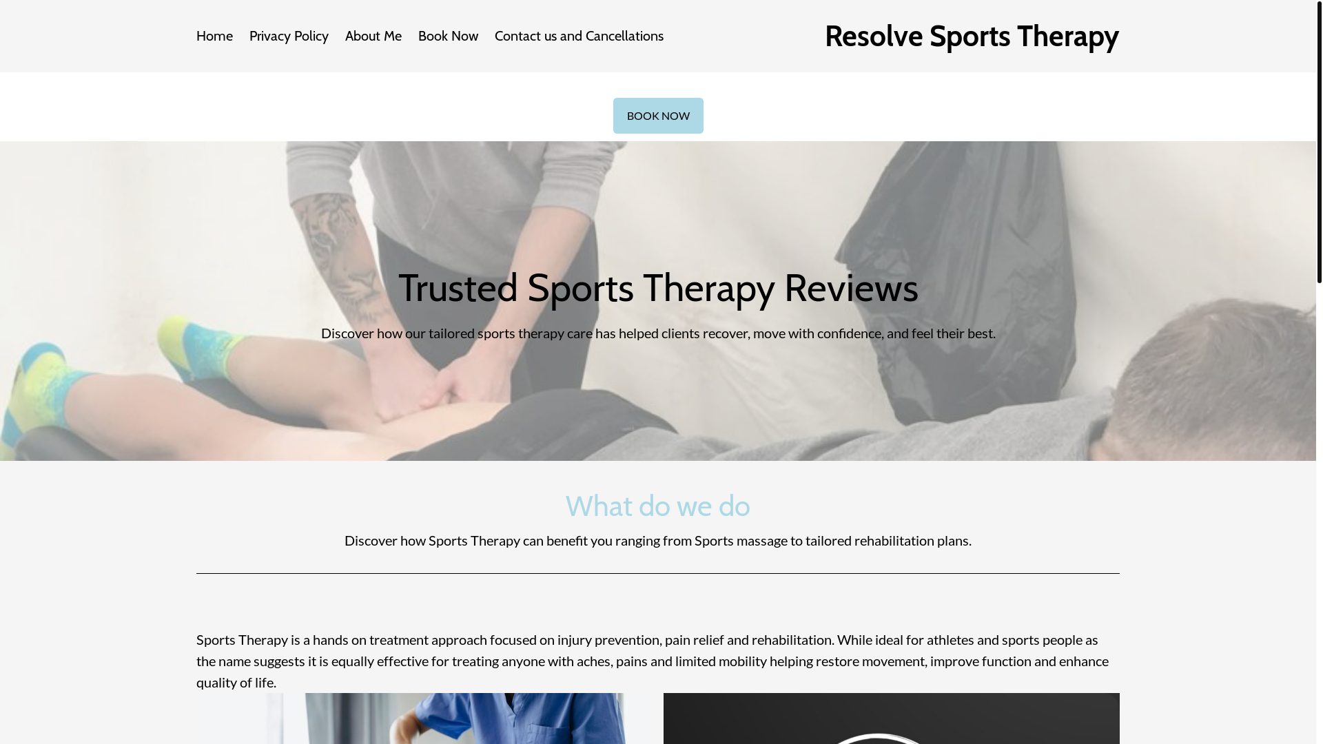 website screenshot of https://resolvesportstherapy.uk/