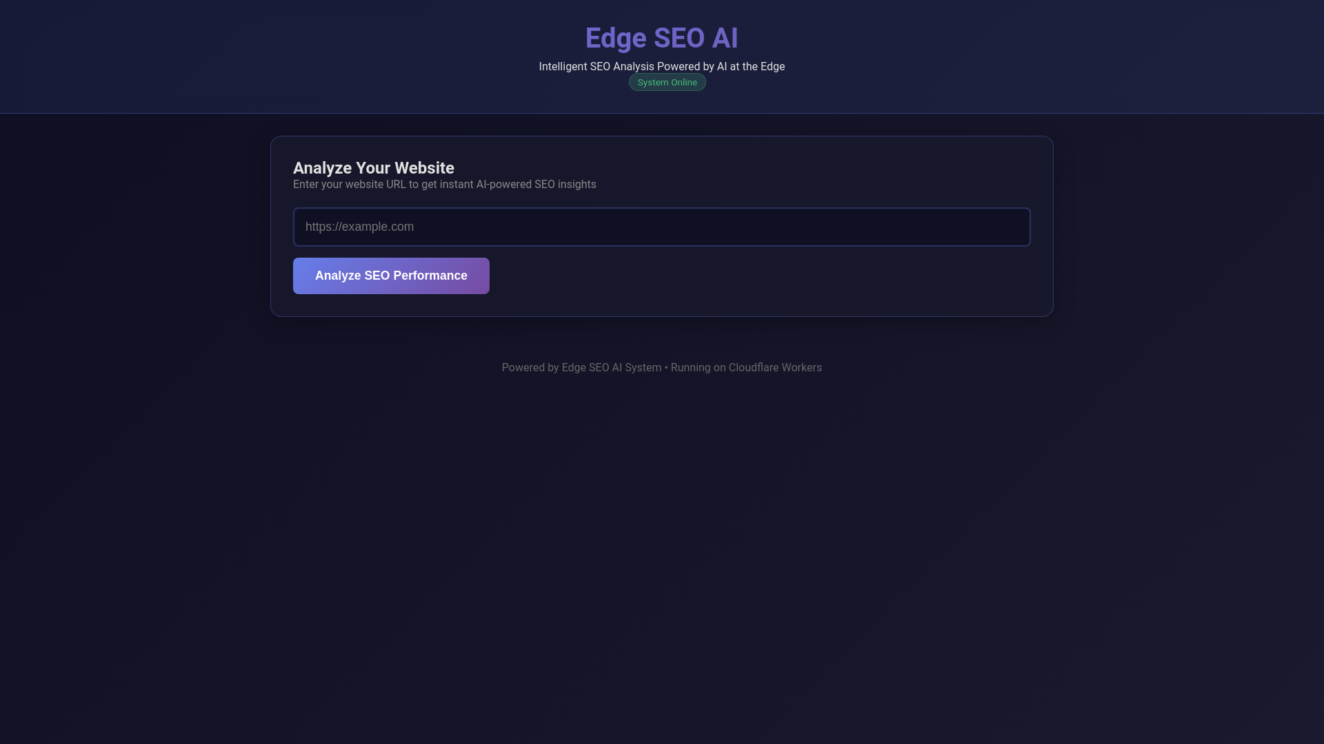 website screenshot of https://edge-seo-ai-system.pages.dev/