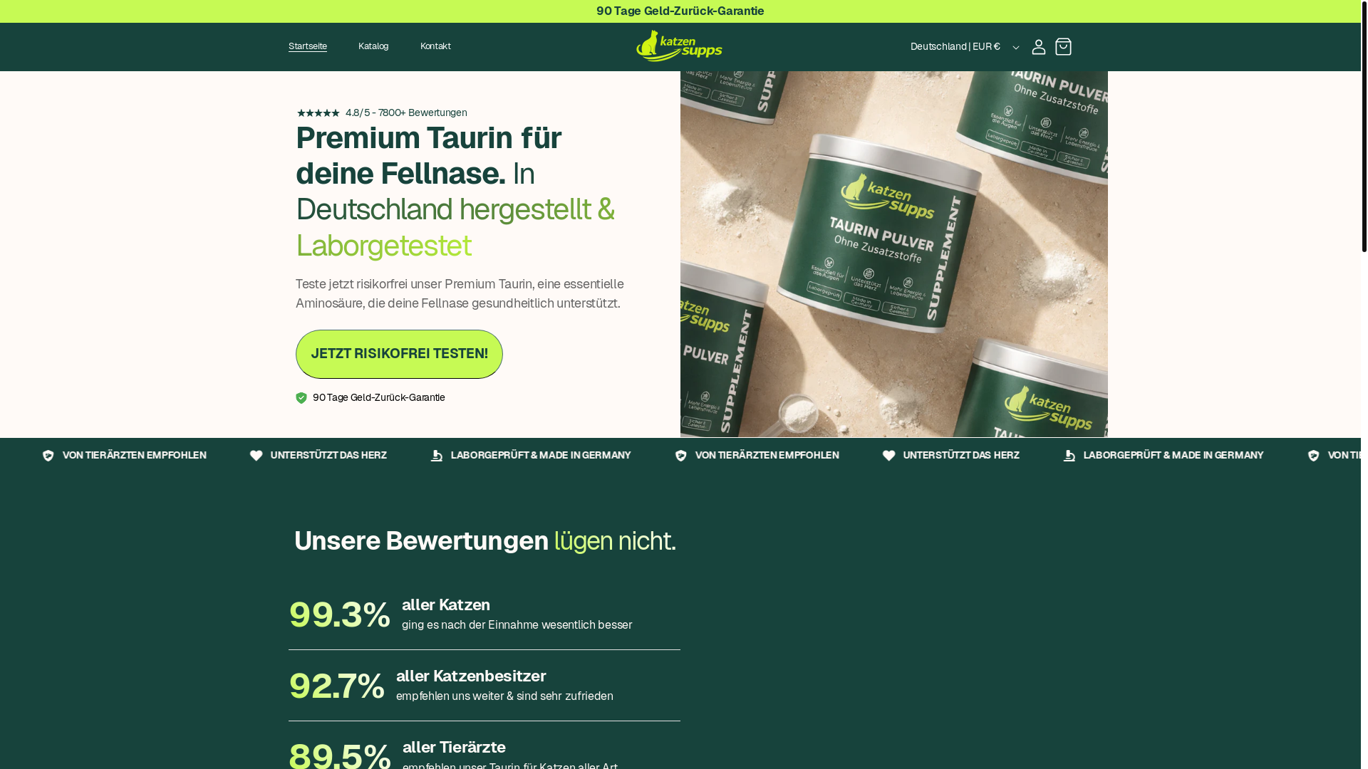 website screenshot of https://katzensupps.com/