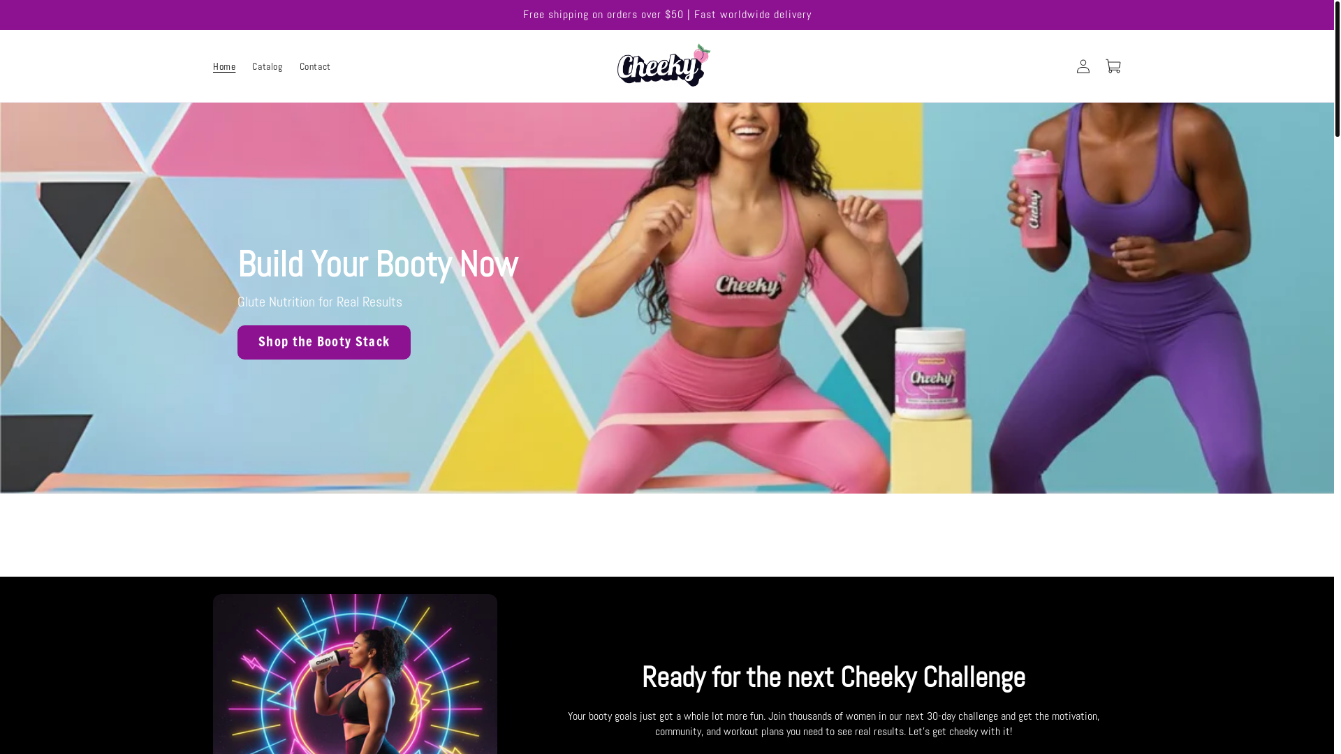website screenshot of https://gocheekyfit.com/
