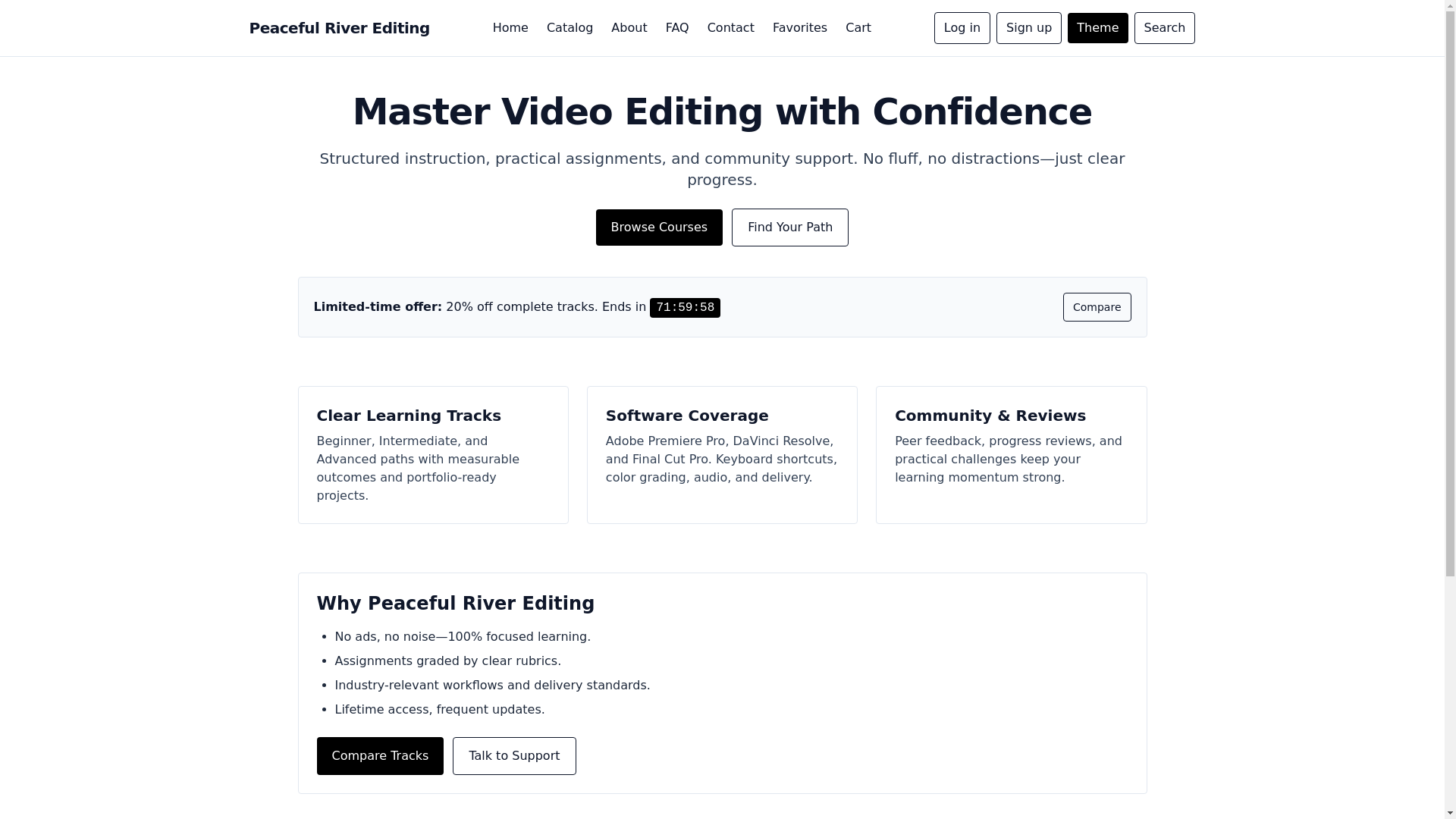 website screenshot of https://peacefulriver.click/