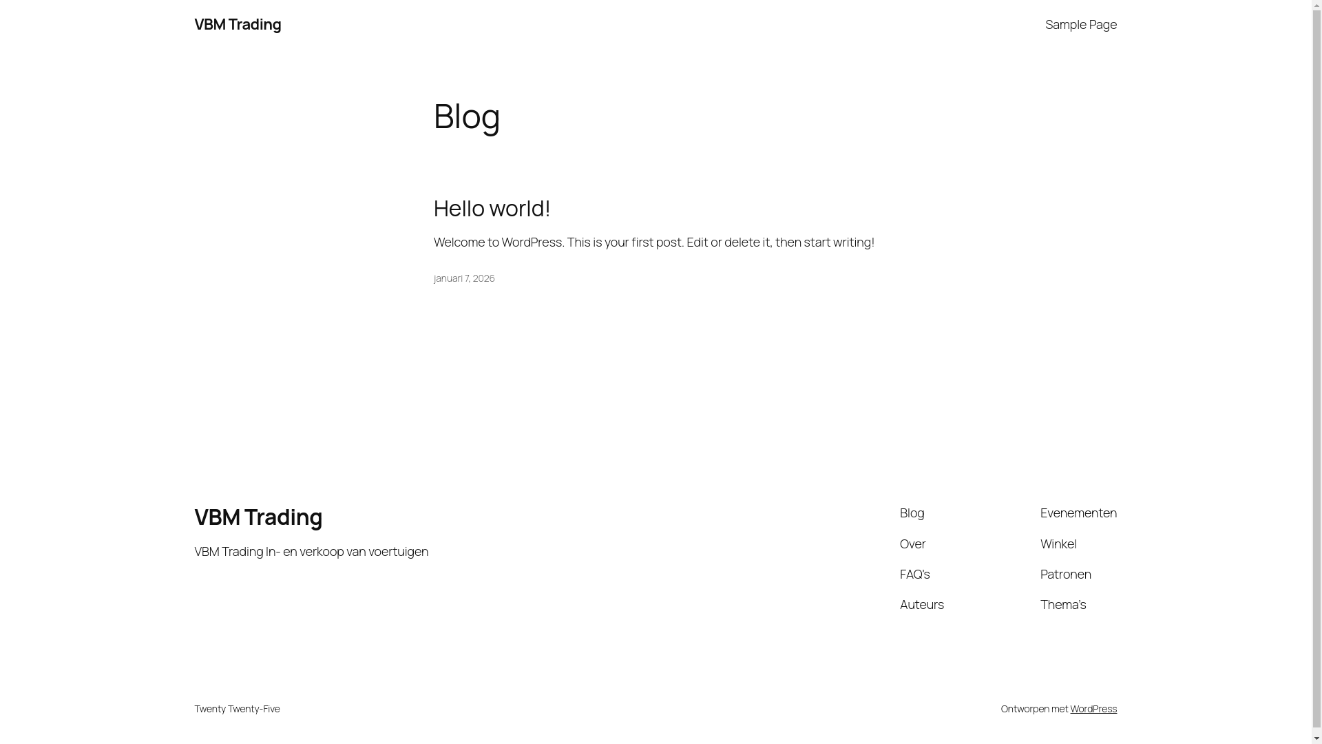 website screenshot of https://vbmtrading.nl/