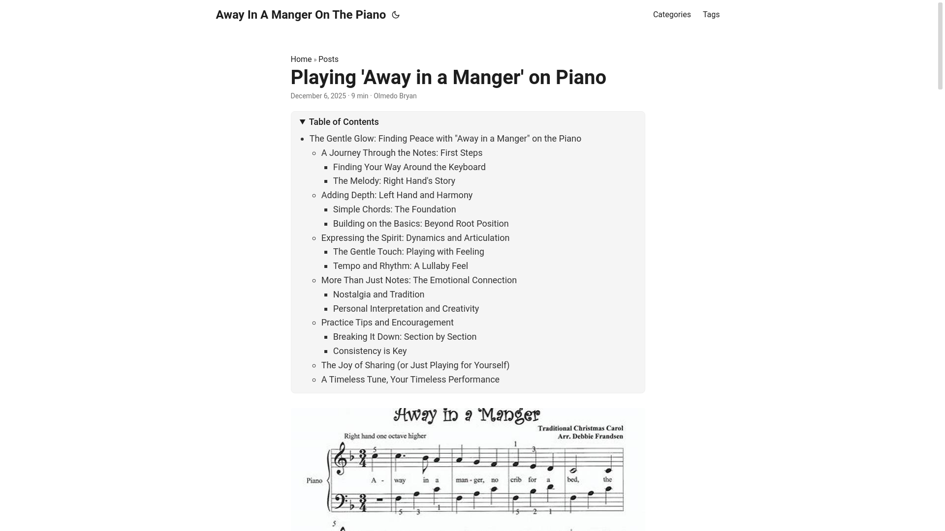 website screenshot of https://awayinamangeronthepiano4.pages.dev/