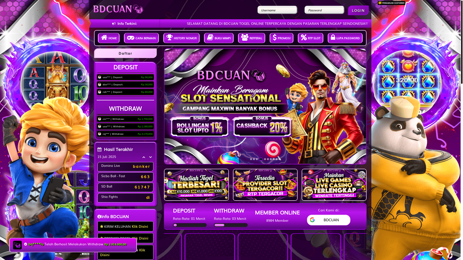 website screenshot of https://bdcuanterus.space/
