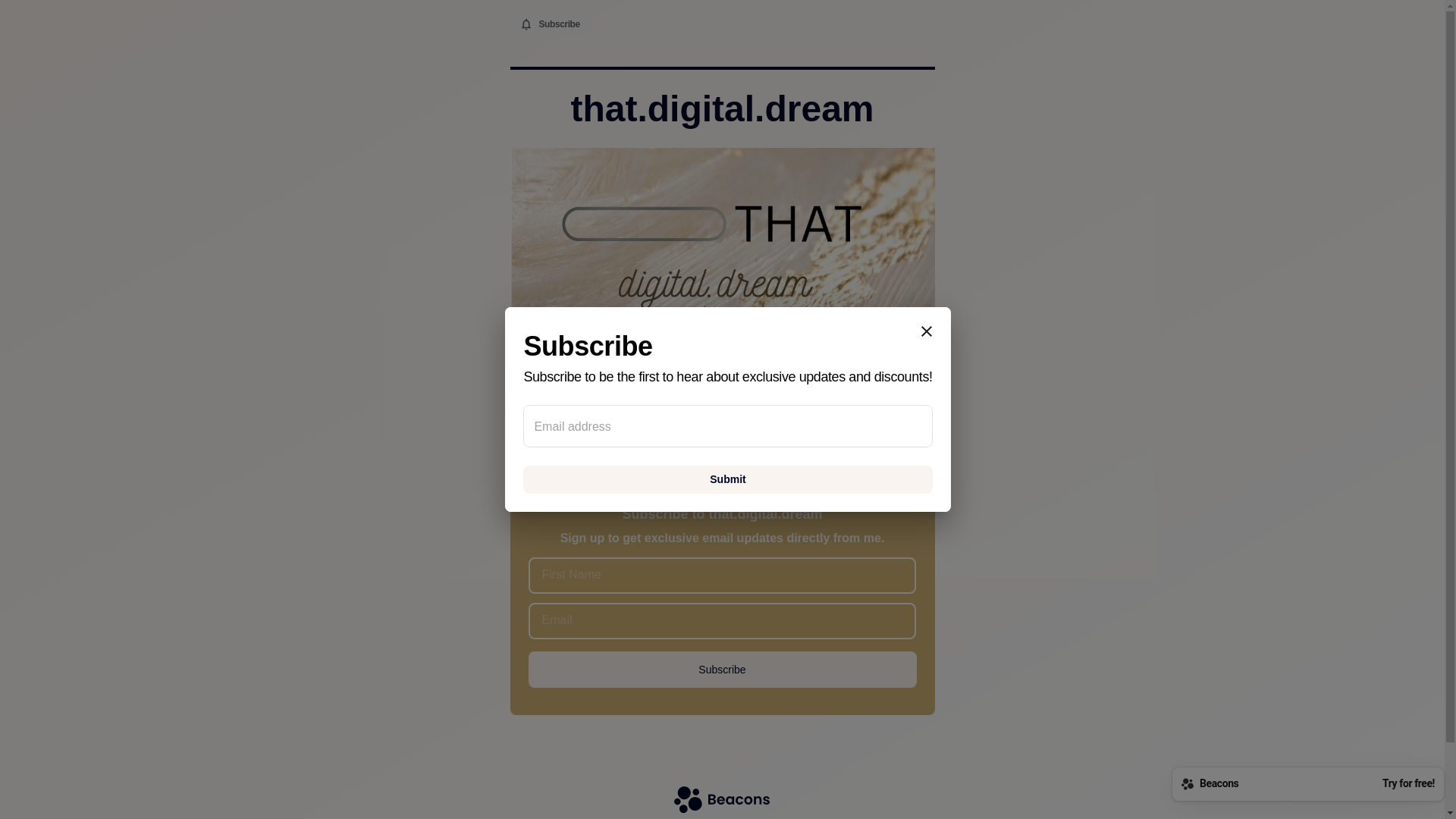 website screenshot of https://thatdigitaldream.com/