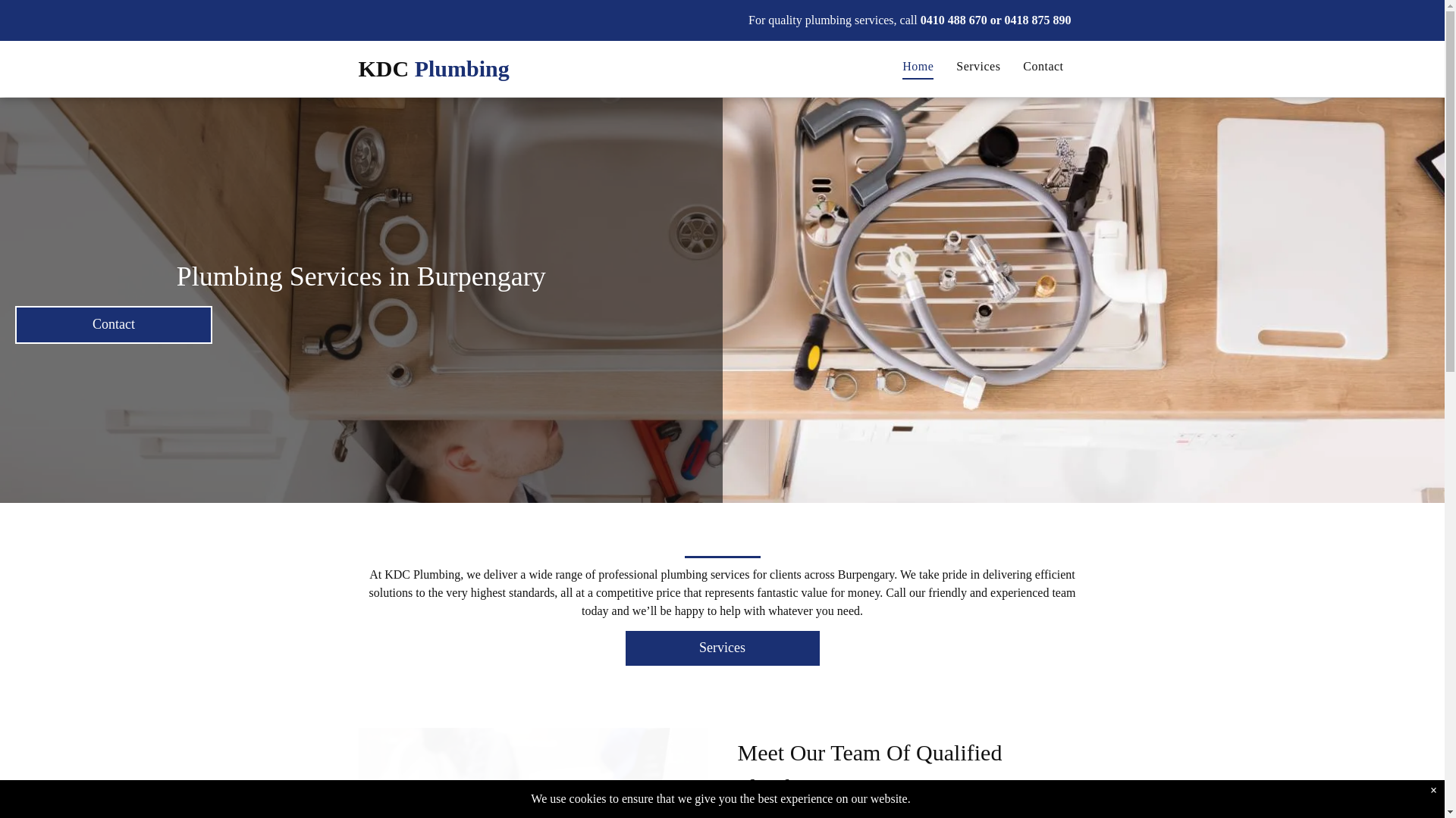 website screenshot of https://kdcplumbing.au/