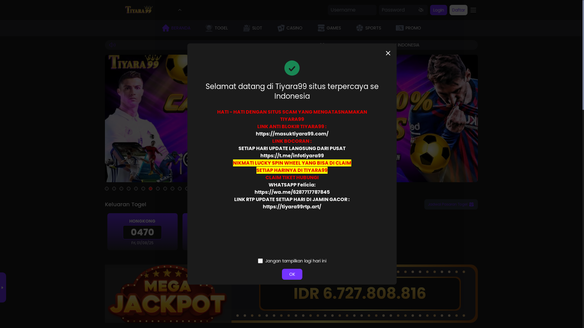 website screenshot of https://tiyara99in.work/