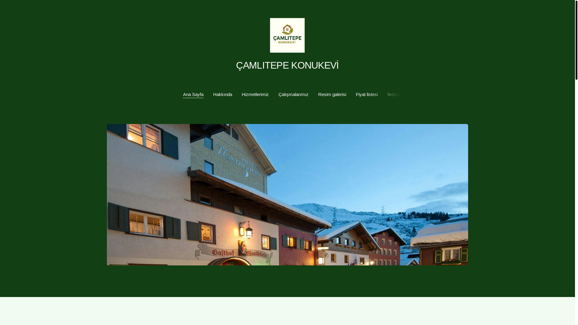 website screenshot of https://camlitepekonukevi.com/