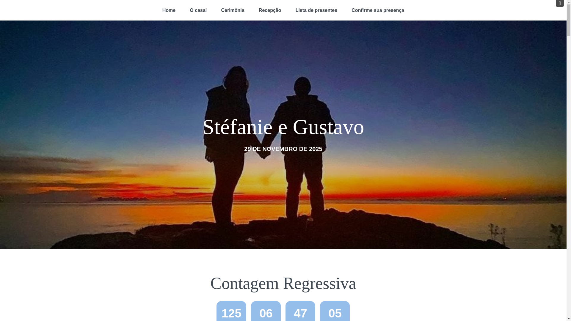 website screenshot of https://stefanieegustavo.com.br/