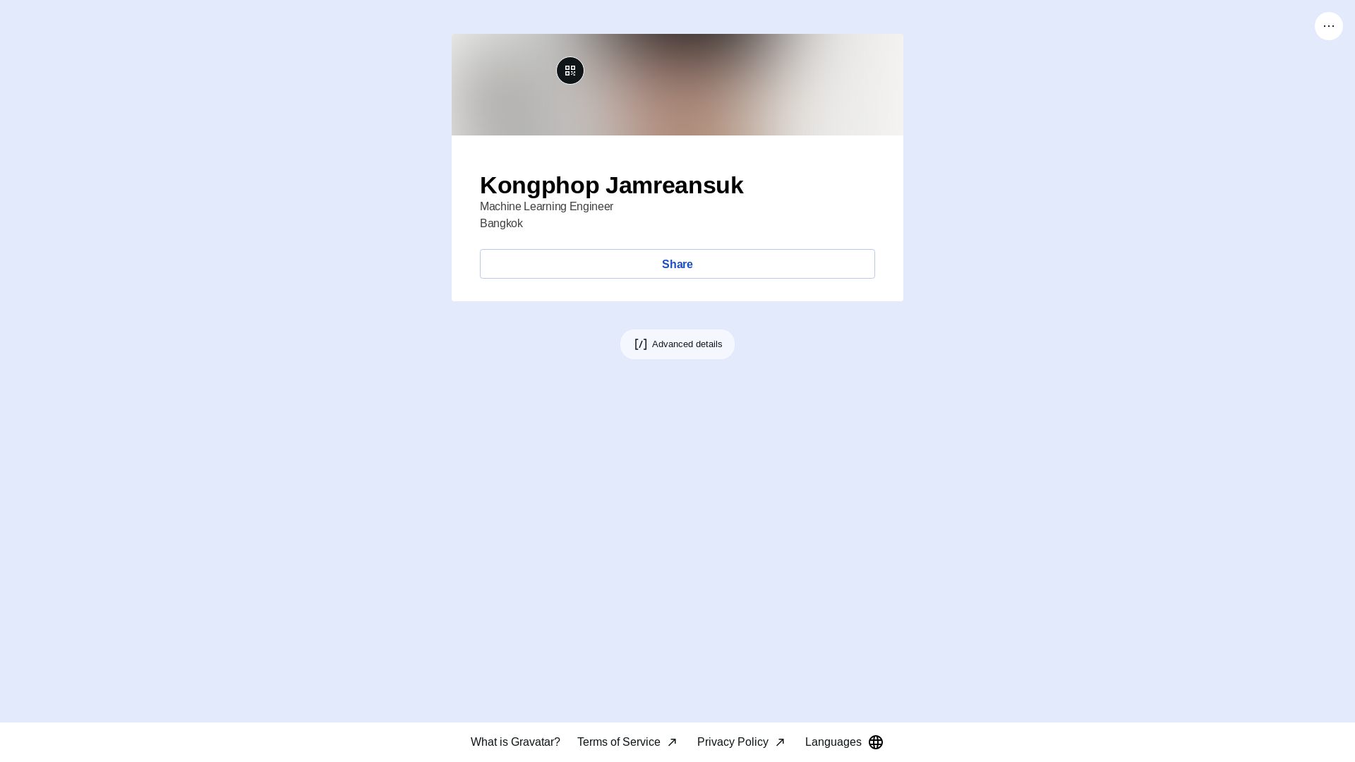 website screenshot of https://kongphopjamreansuk.bio/