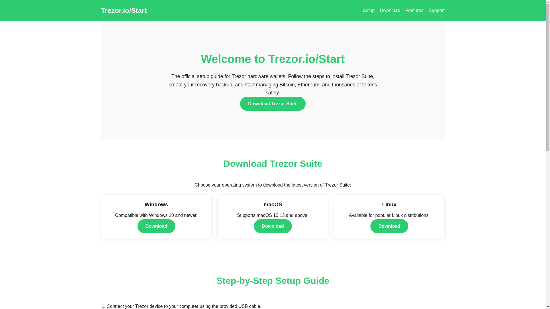 website screenshot of https://home-trezre-faq.pages.dev/