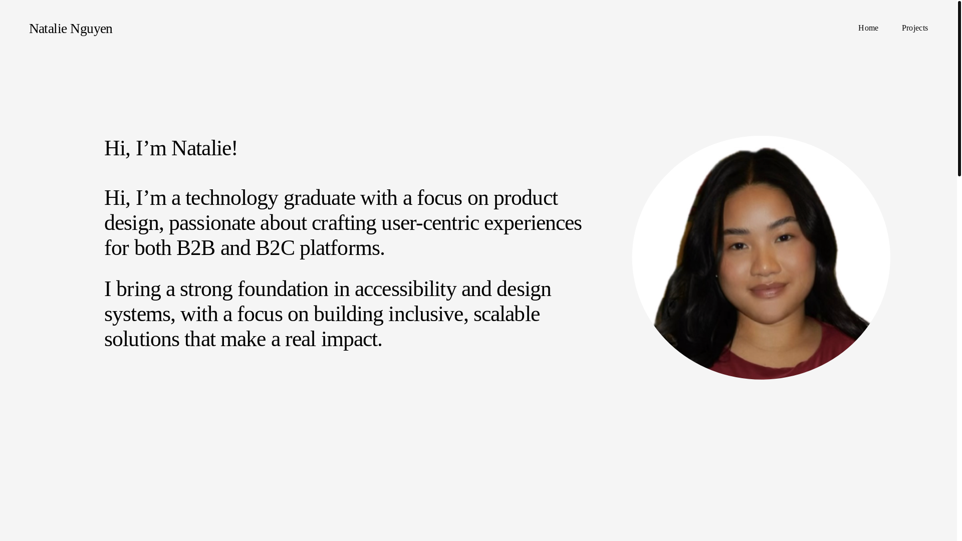 website screenshot of https://natalienguyen.co.uk/