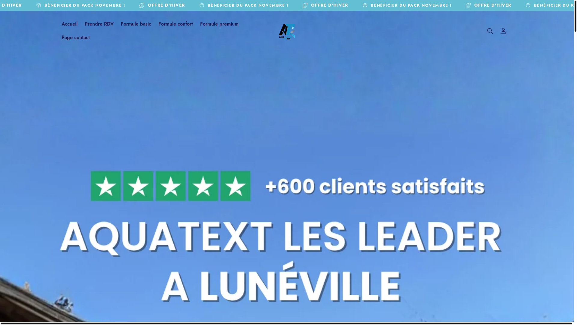 website screenshot of https://aquatext.fr/