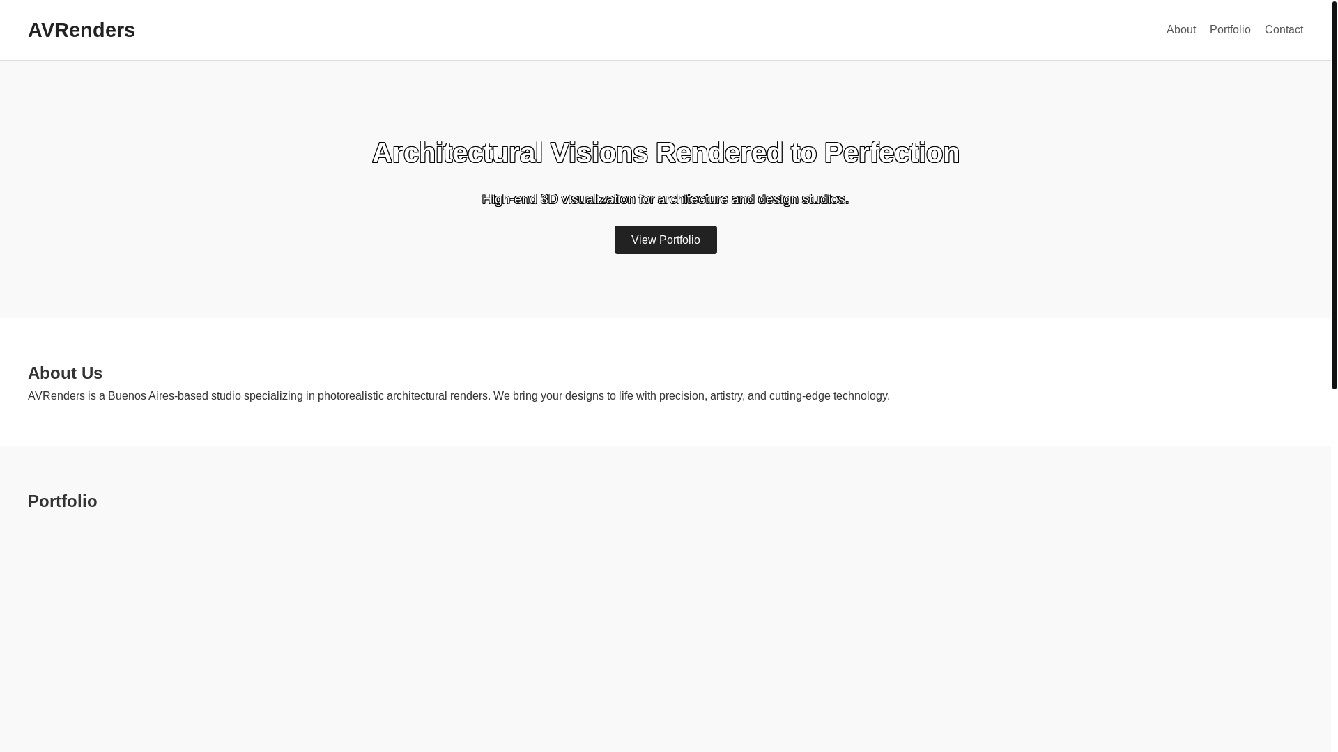 website screenshot of https://avrenders.com.ar/