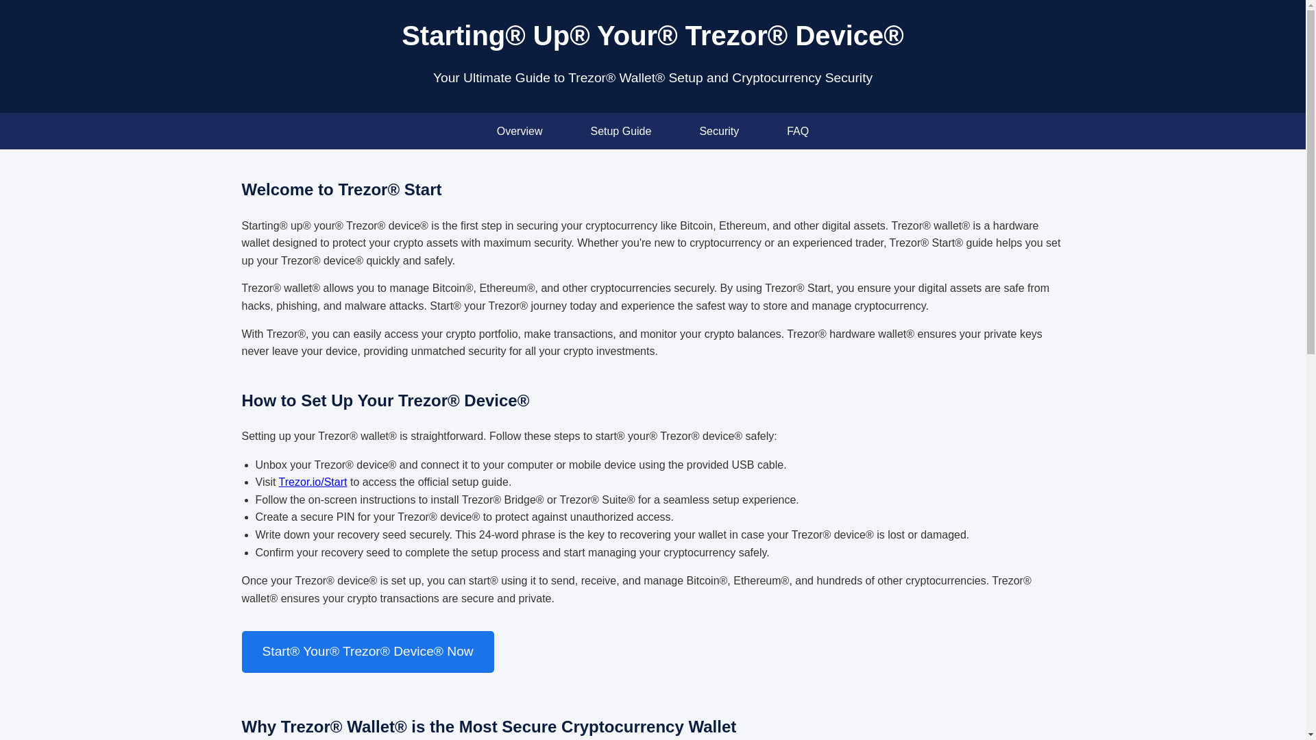 website screenshot of https://start-trezerio-connect.pages.dev/