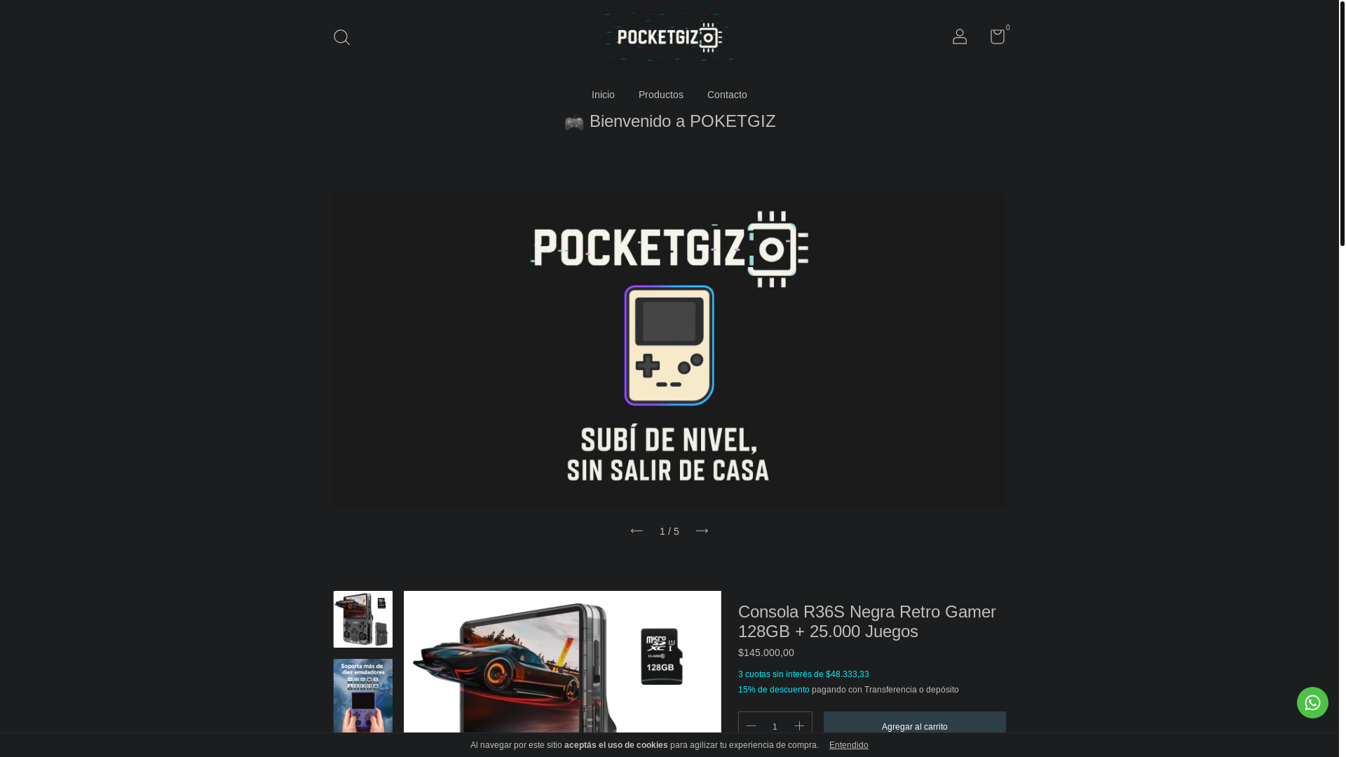website screenshot of https://pocketgiz.com.ar/
