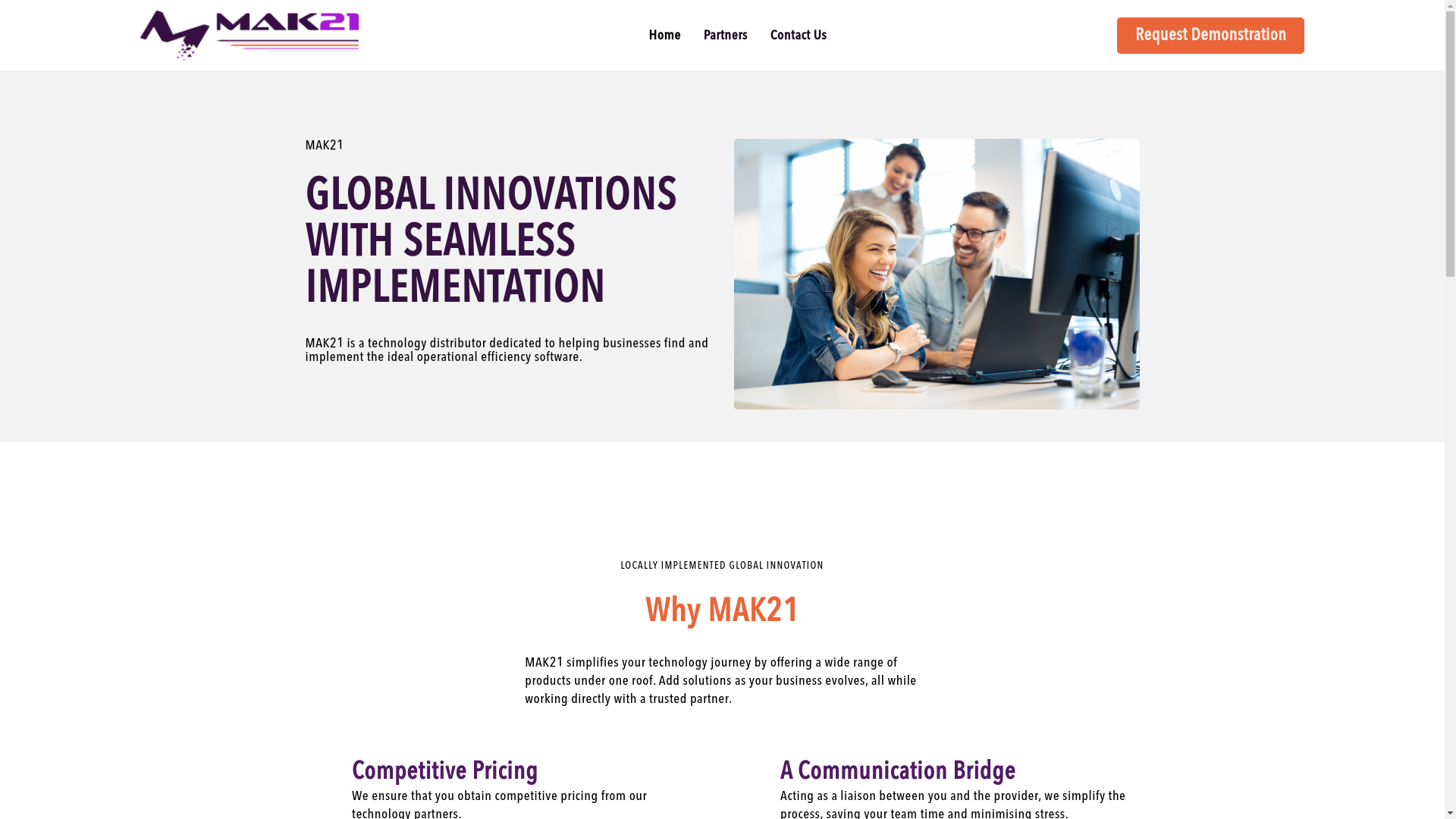 website screenshot of http://mak21.com/