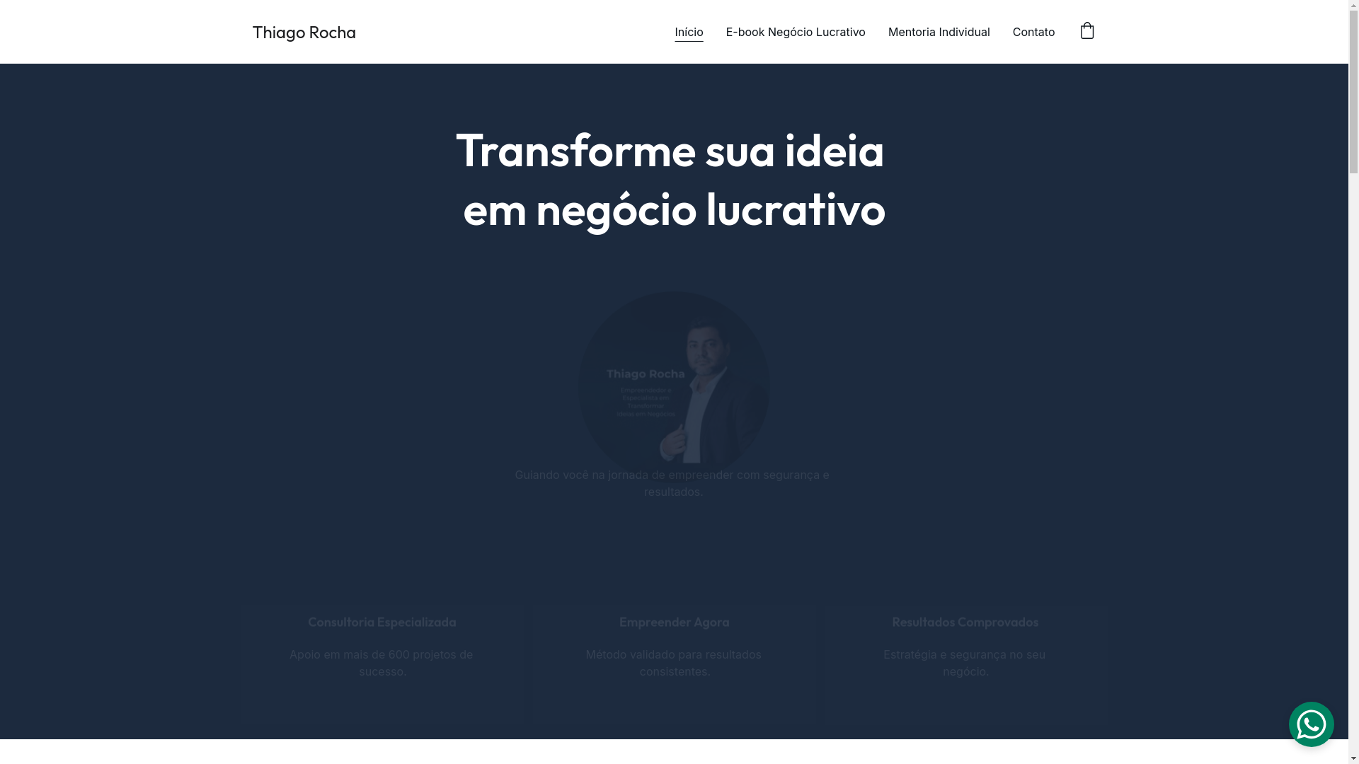 website screenshot of https://empreendedorrocha.com.br/