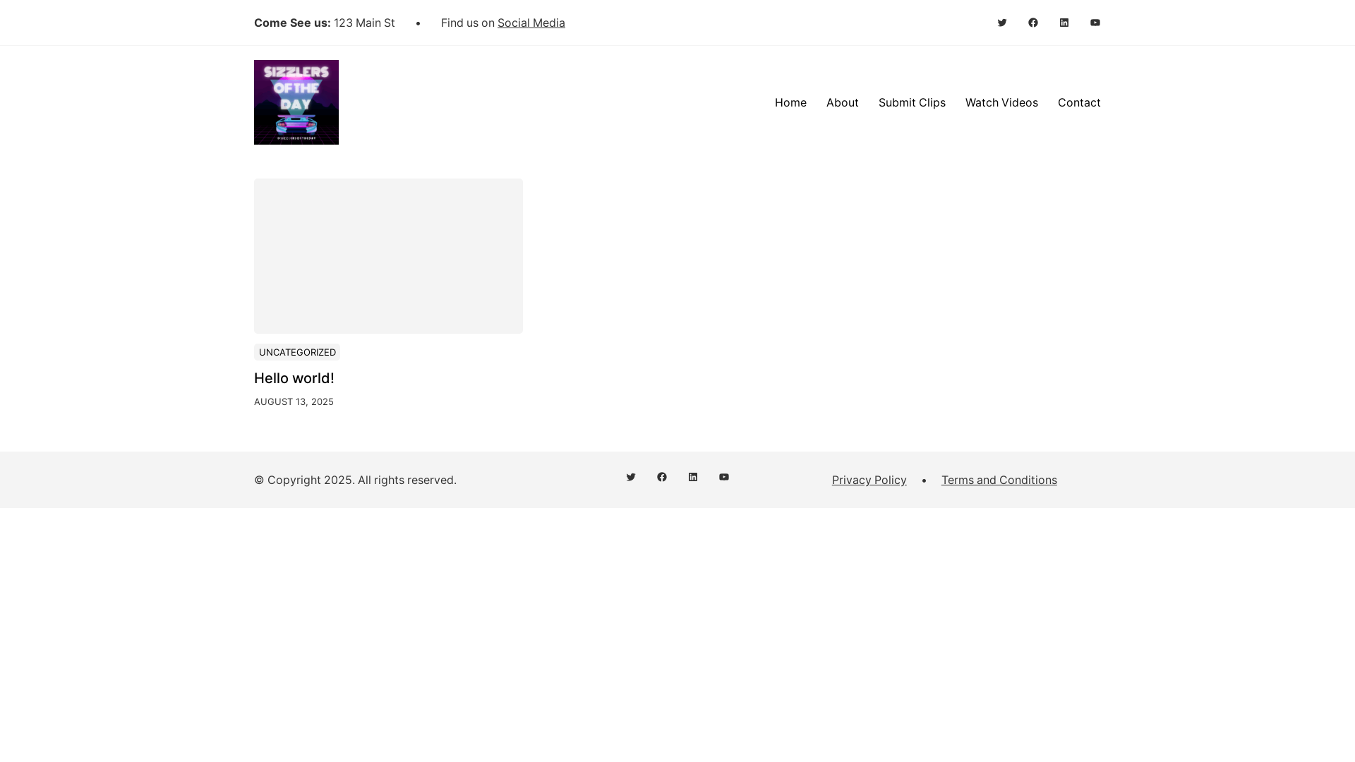 website screenshot of https://sizzlersoftheday.com/