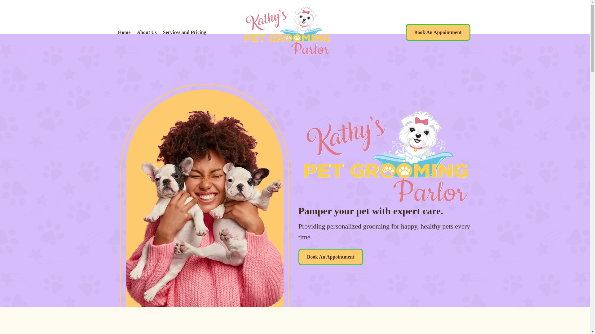 website screenshot of https://kathys-pet-salon.com/