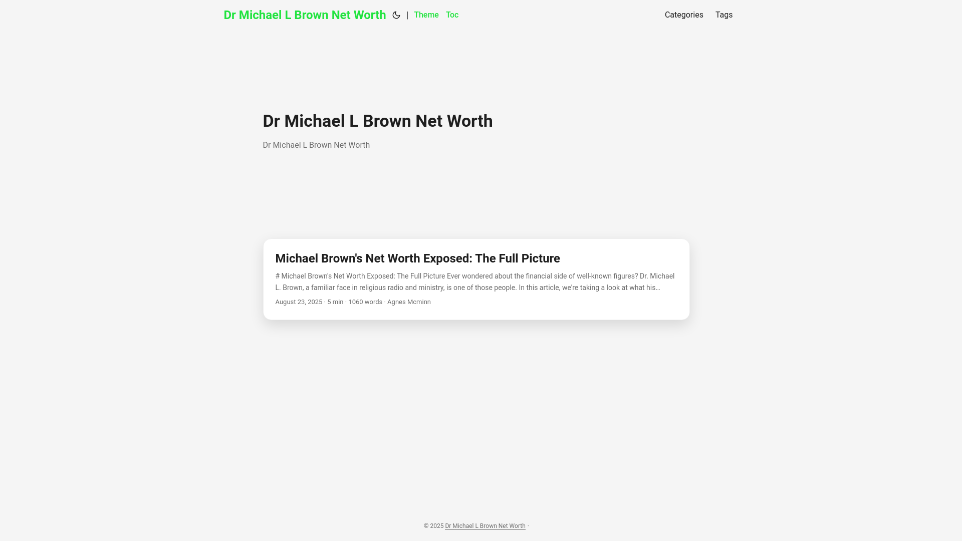 website screenshot of https://dr-michael-l-brown-net-worth.pages.dev/