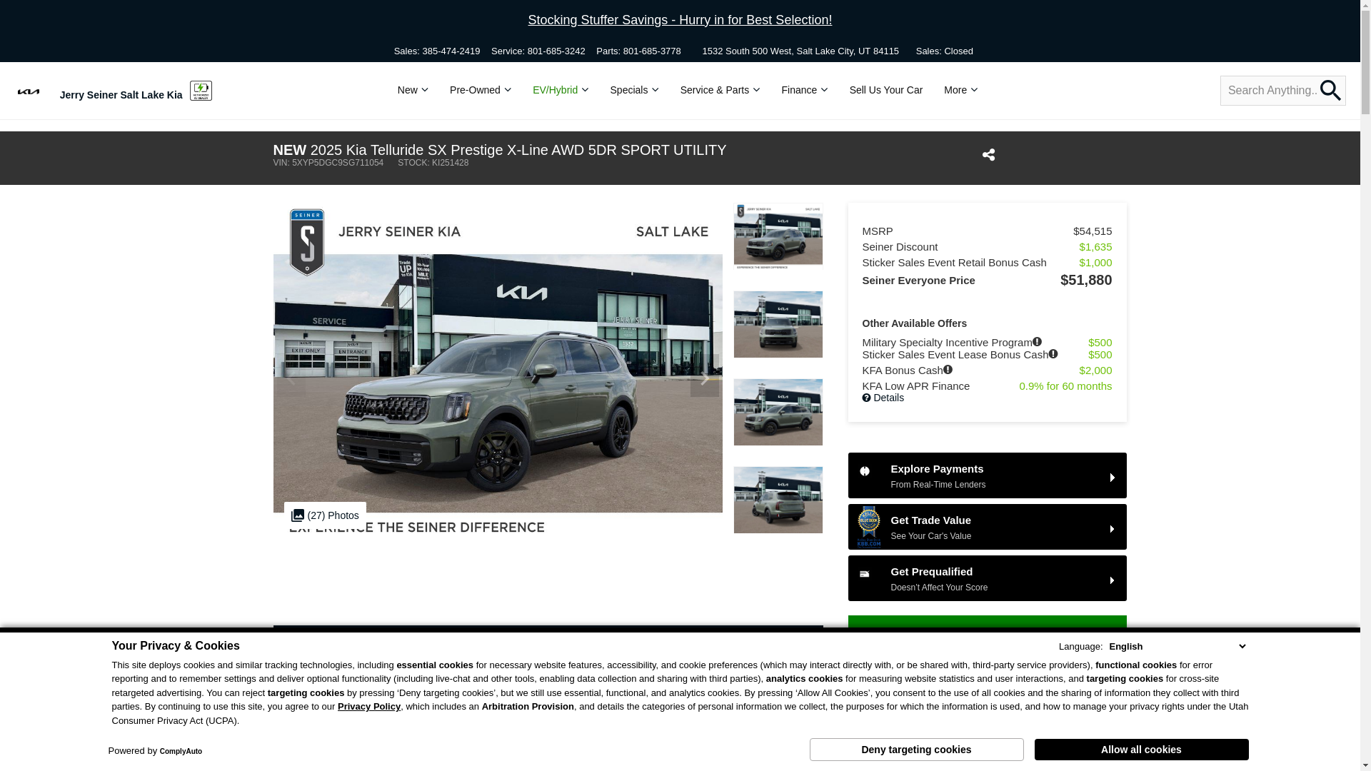 website screenshot of https://www.seinerkiaslc.com/inventory/5XYP5DGC9SG711054?utm_source=Google&utm_medium=Organic&utm_campaign=chd_carsforsale